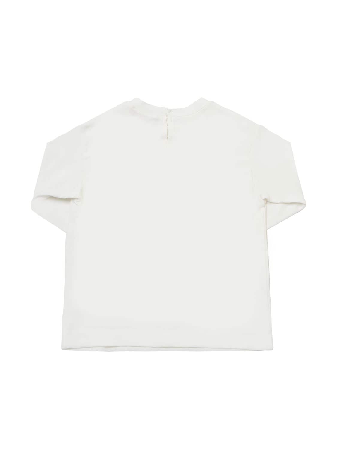 Shop Monnalisa Pink Panther Print Cotton Jersey T-shirt In White