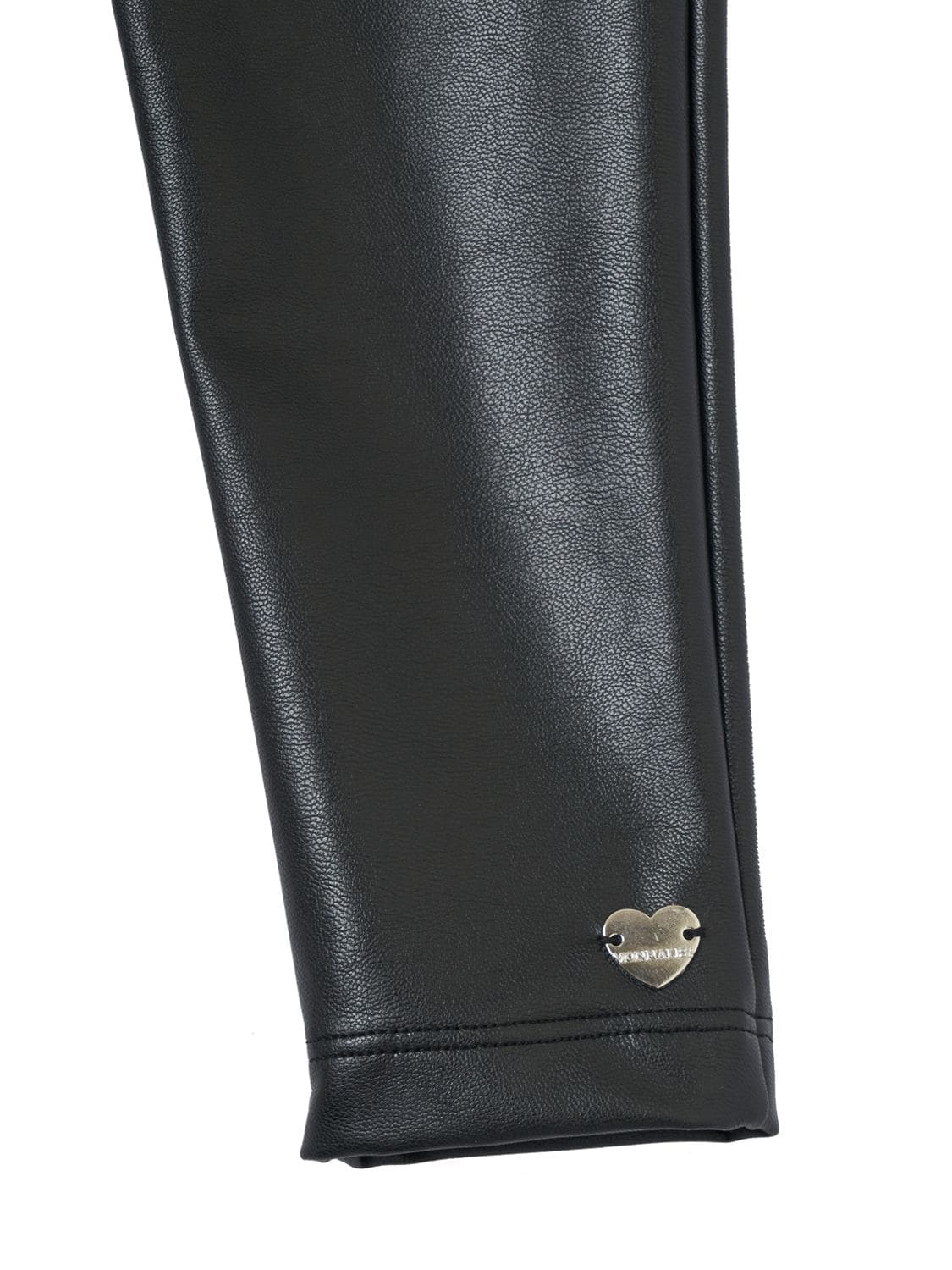 Shop Monnalisa Faux Leather Leggings In Black