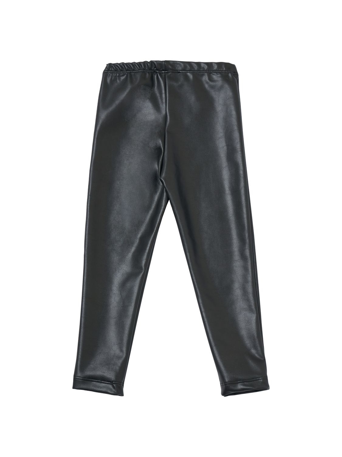 Shop Monnalisa Faux Leather Leggings In Black