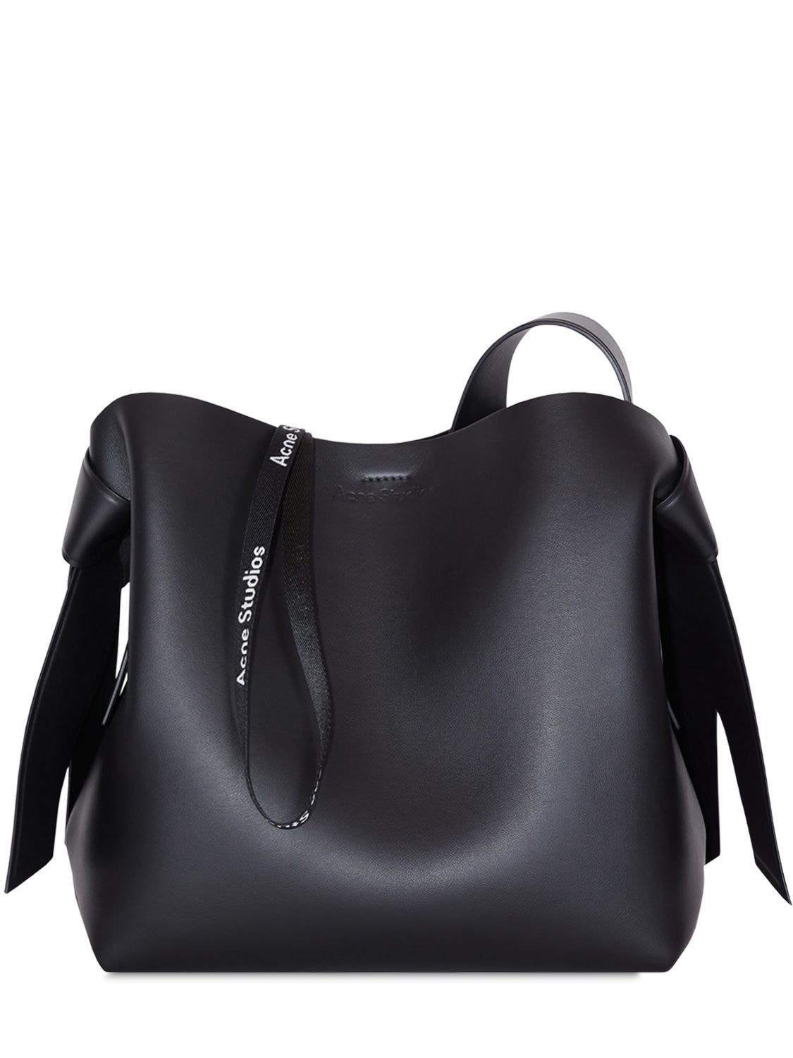 Shop Acne Studios Midi Musubi Leather Shoulder Bag In Black