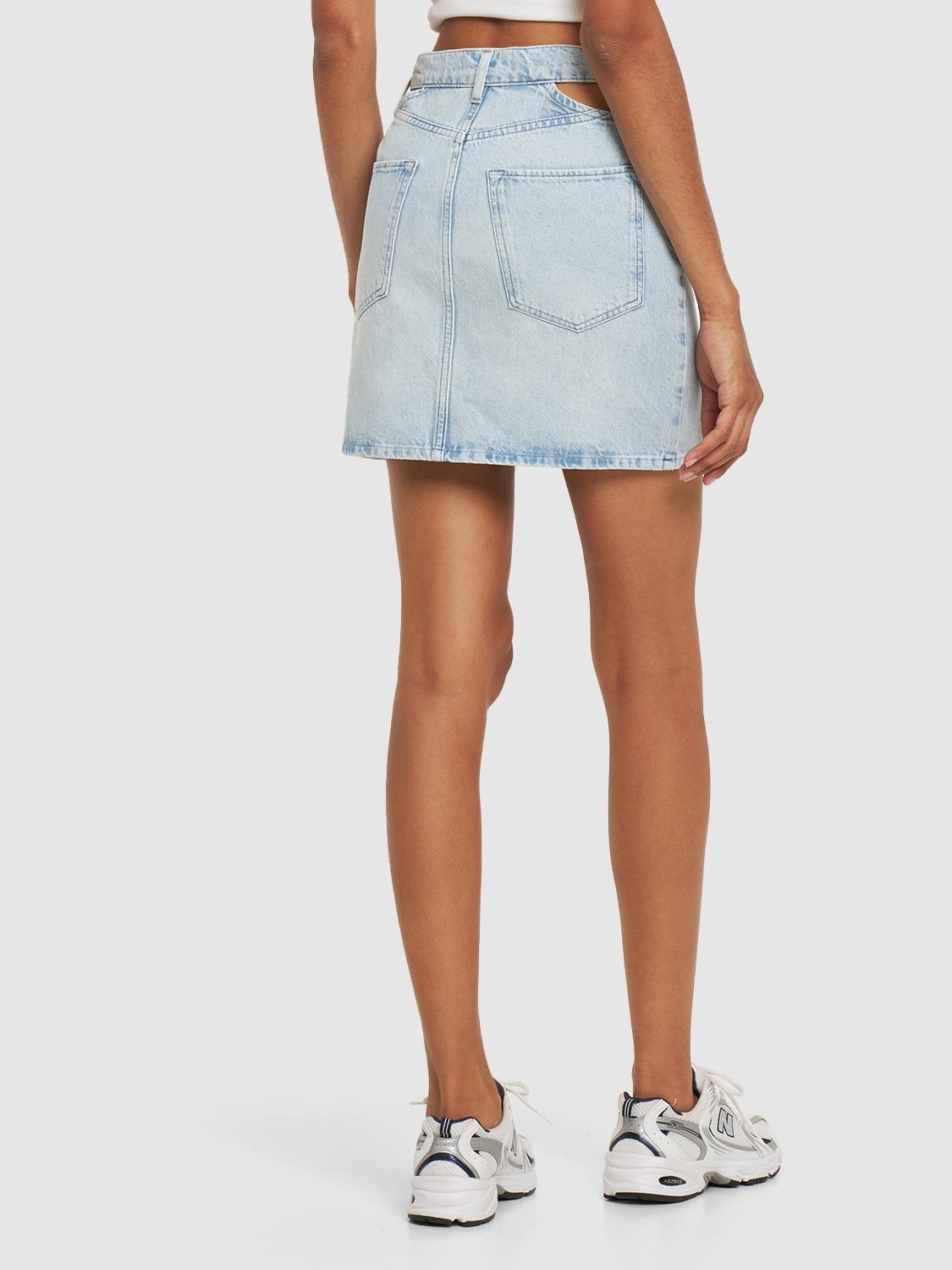 Shop Triarchy Ms. Stone High Rise Denim Mini Skirt In Blue