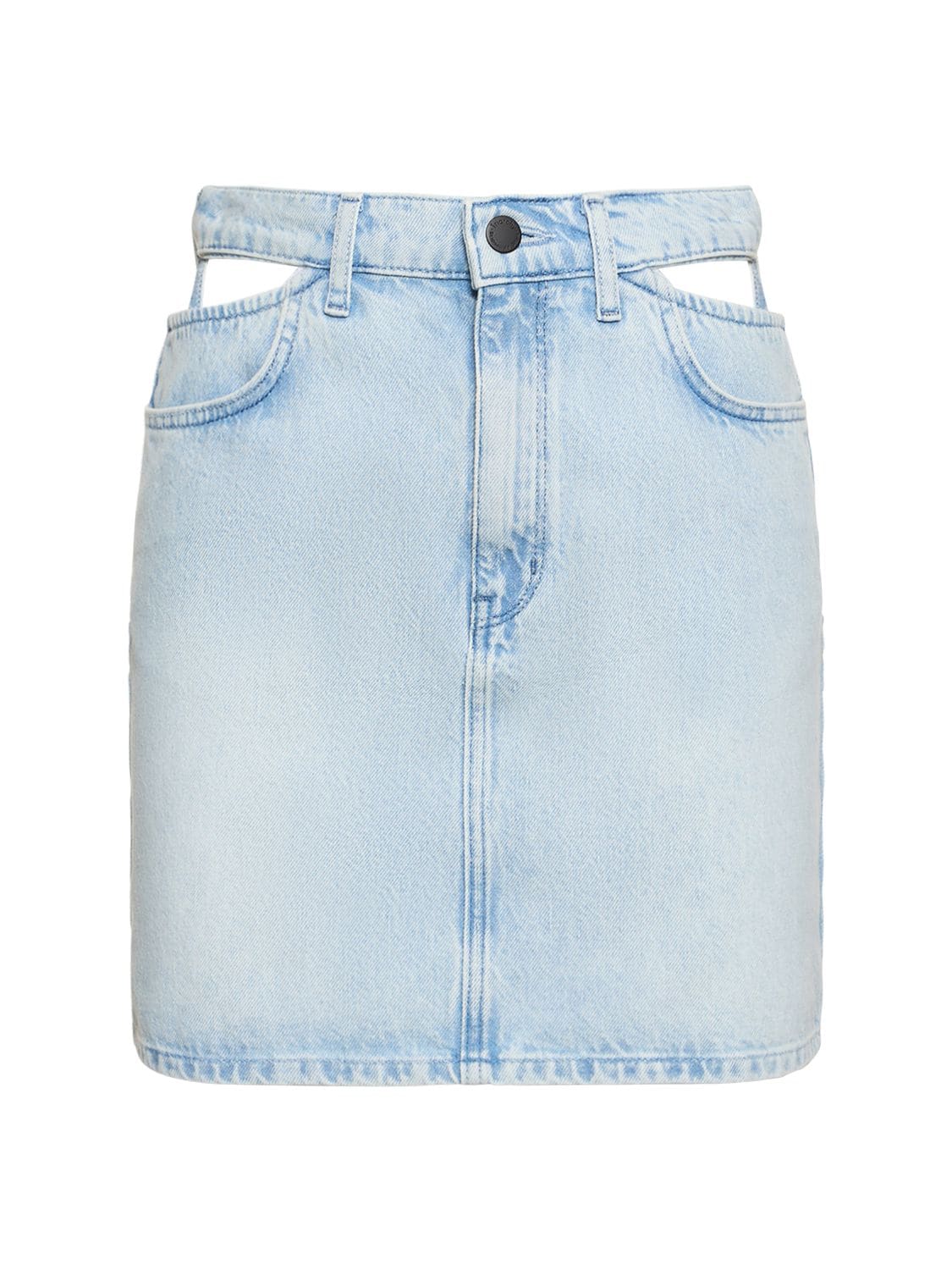 Triarchy Ms. Stone High Rise Cut-out Denim Skirt In Summer Light In