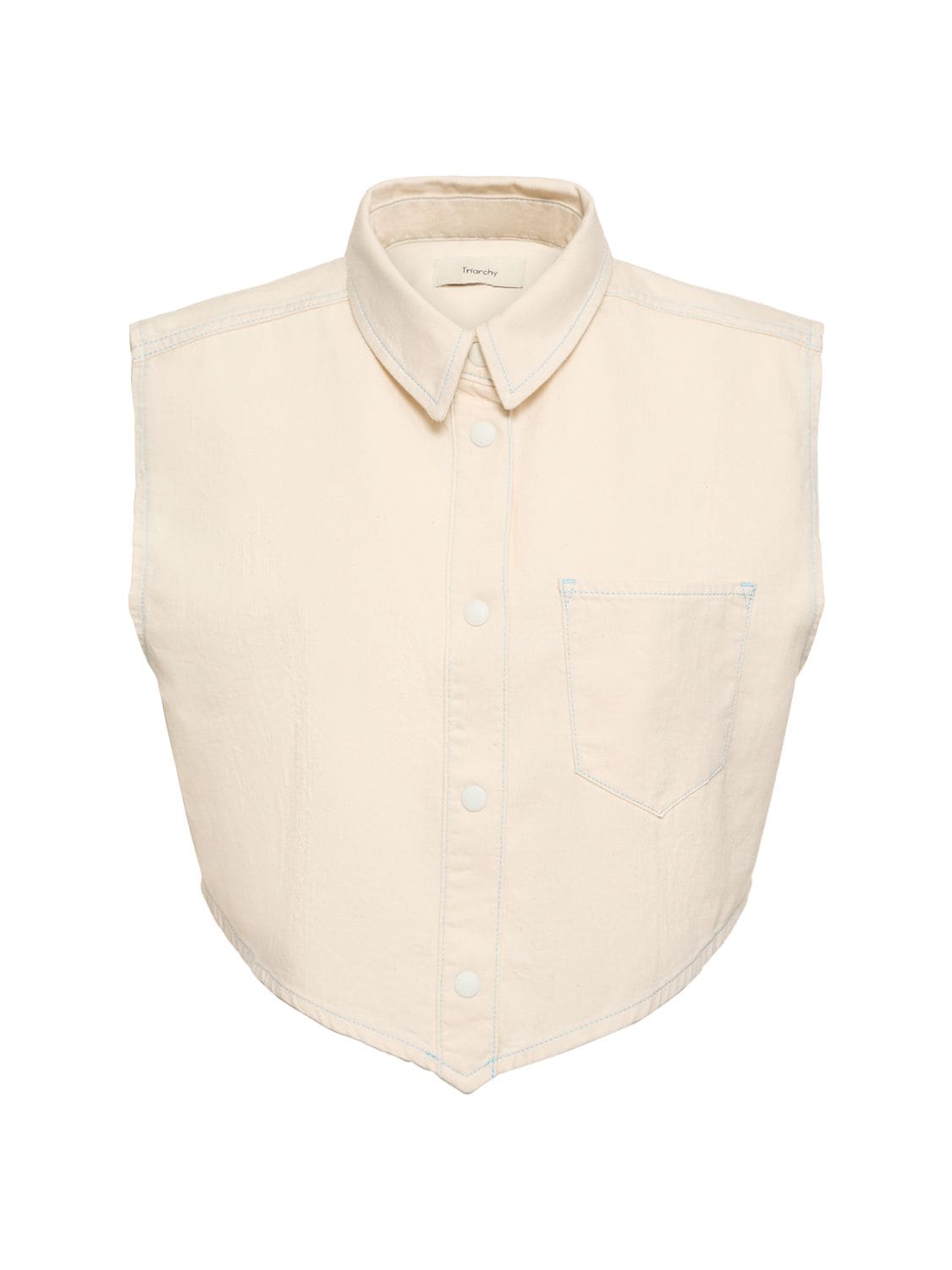 Triarchy Ms. Hart Petal Hem Cropped Shirt In Off White