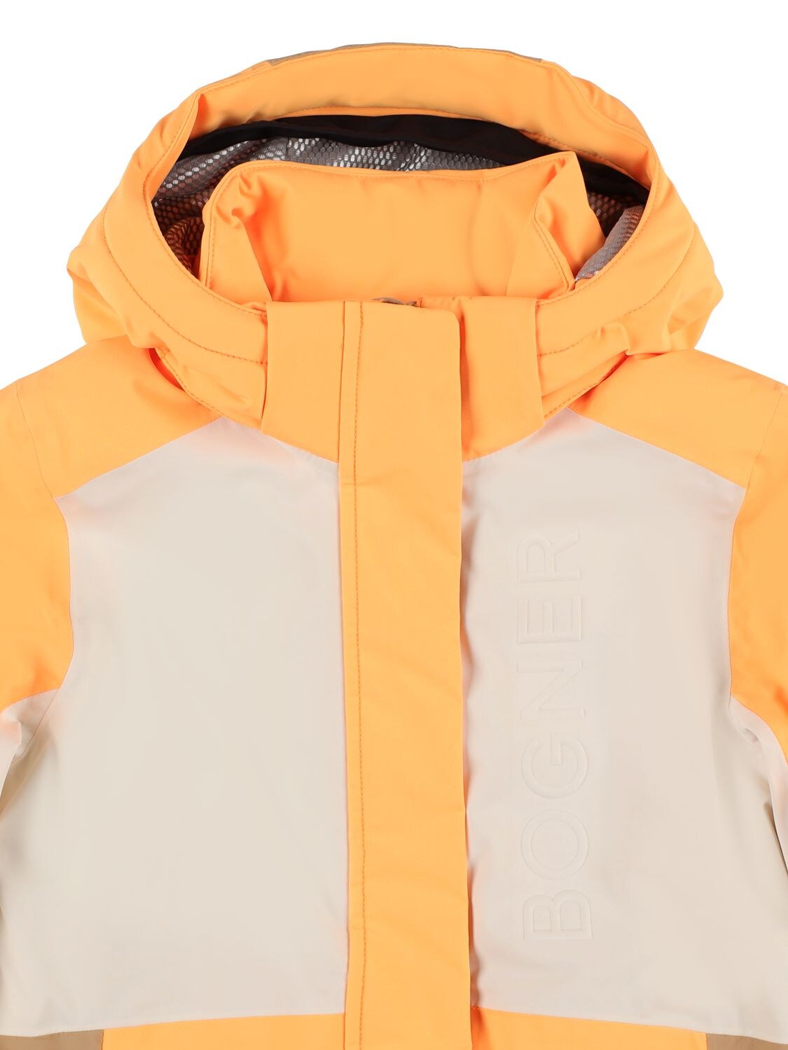 Shop Bogner Nylon Puffer Ski Jacket In Orange,beige