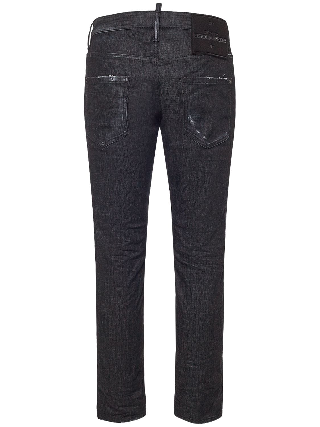 Shop Dsquared2 Skater Stretch Cotton Denim Jeans In Black