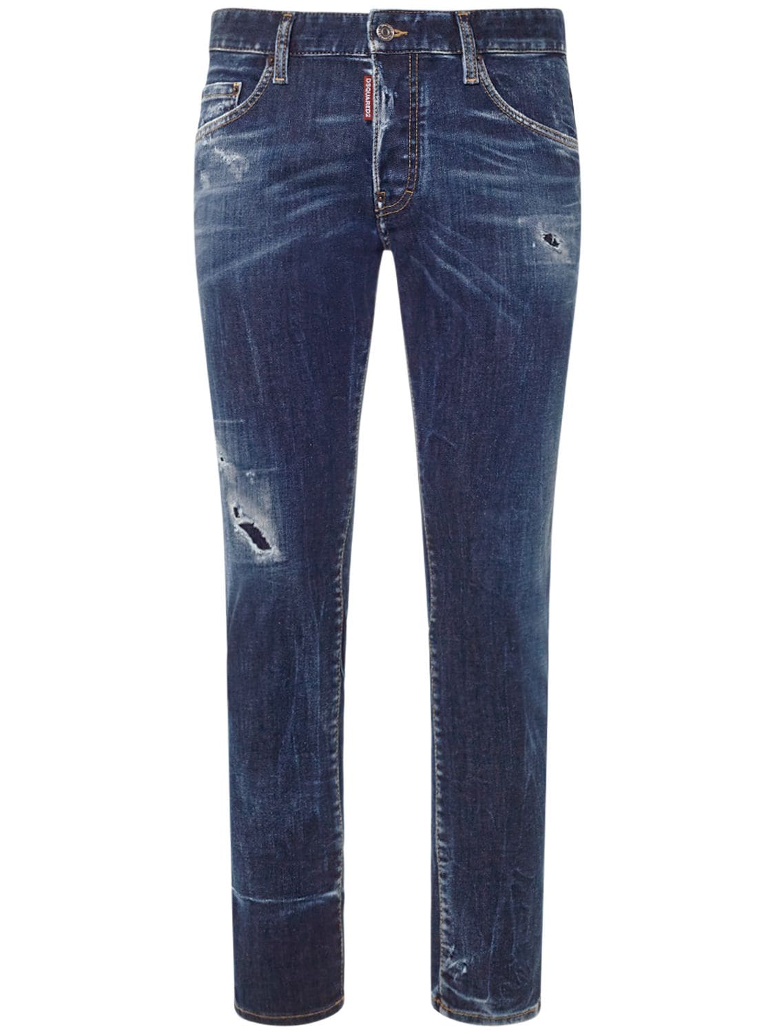 Dsquared2 Skater Stretch Cotton Denim Jeans In Blue