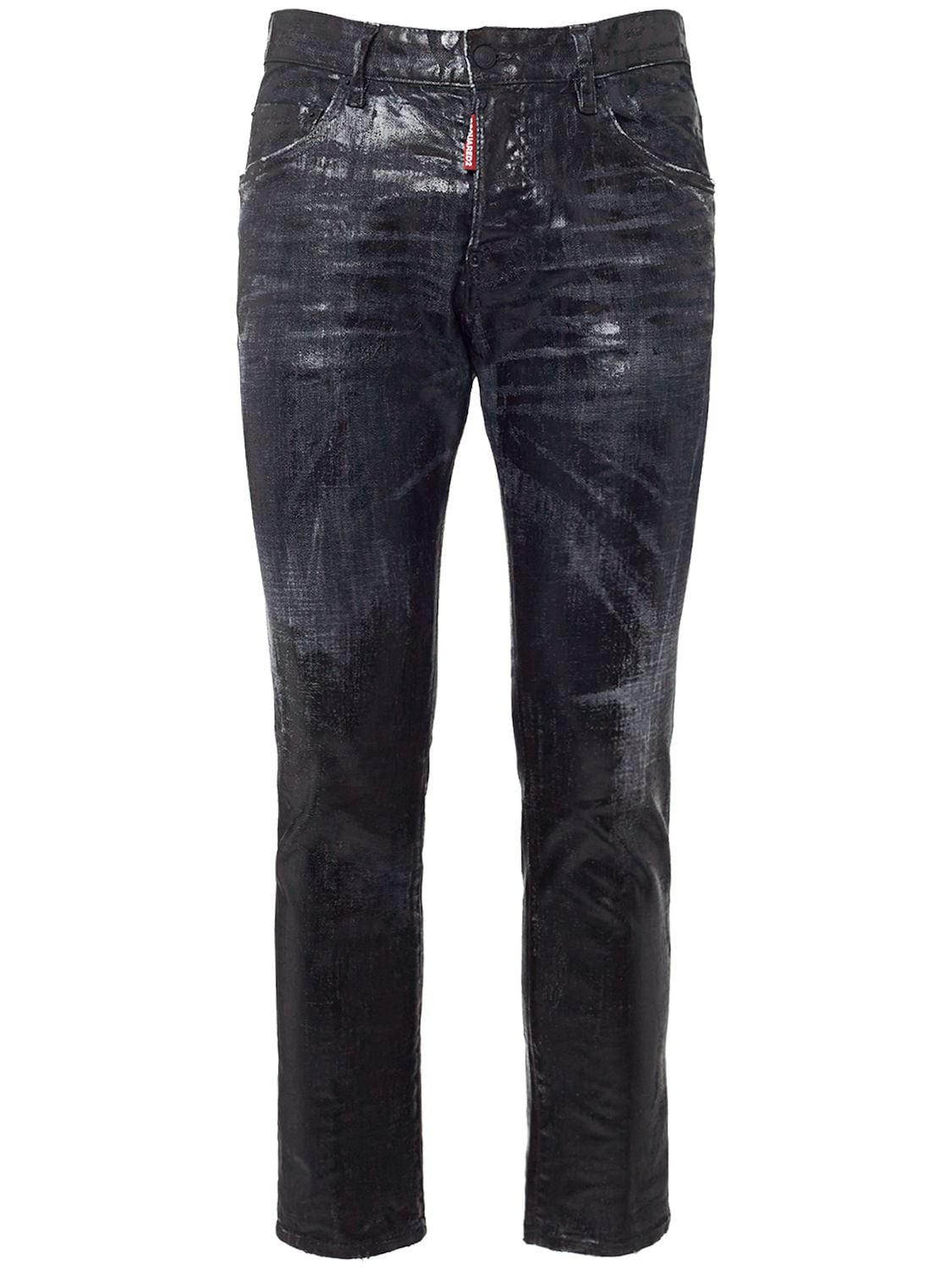 Dsquared2 Skater Coated Denim Jeans In Black