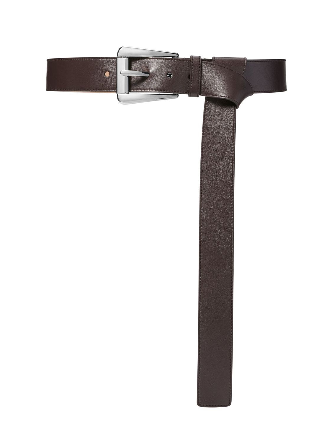 Michael Kors 40mm Joni Leather Belt In Chocolate