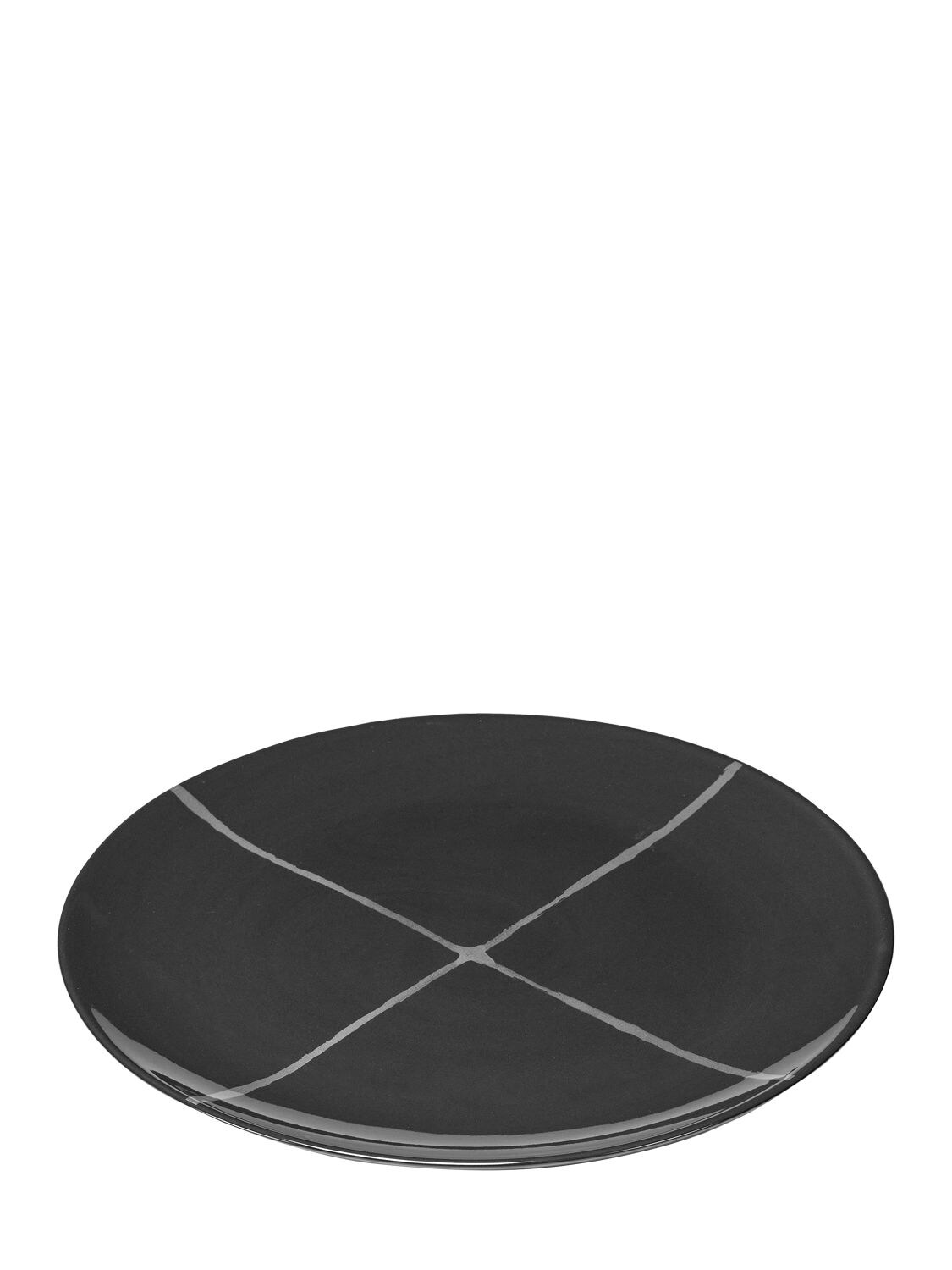 Shop Serax Set Of 2 28cm Medium Pacific Zuma Plates In Black