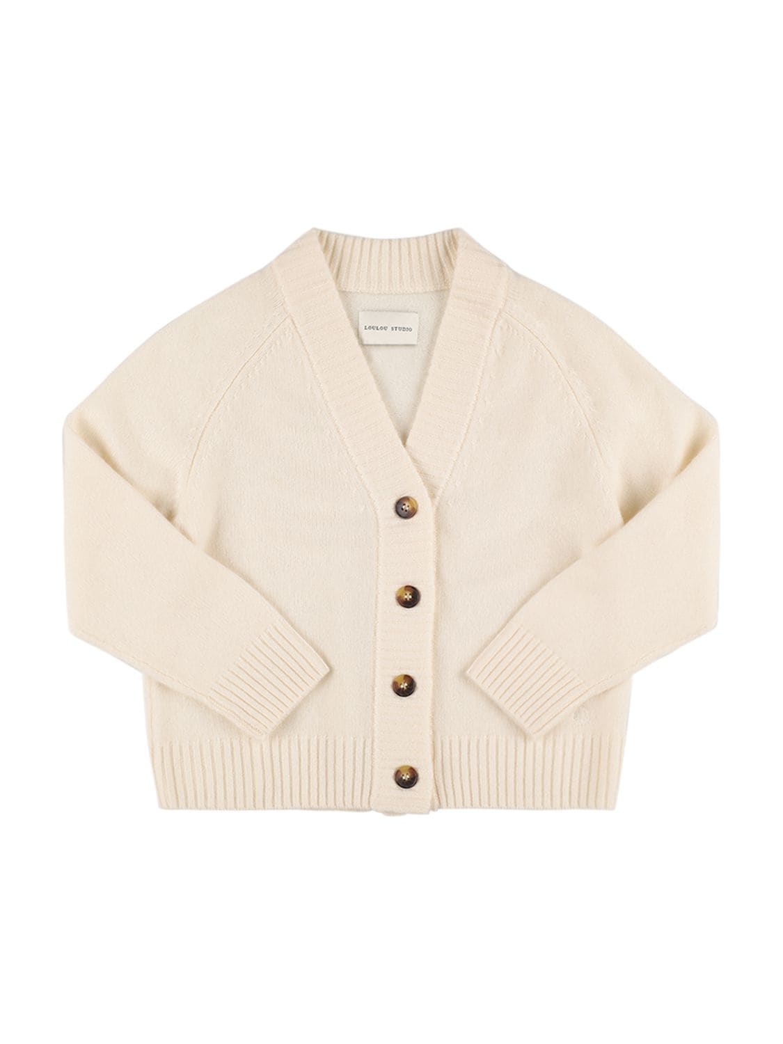 Loulou Studio Kids' Cashmere Knit Cardigan In Ivory