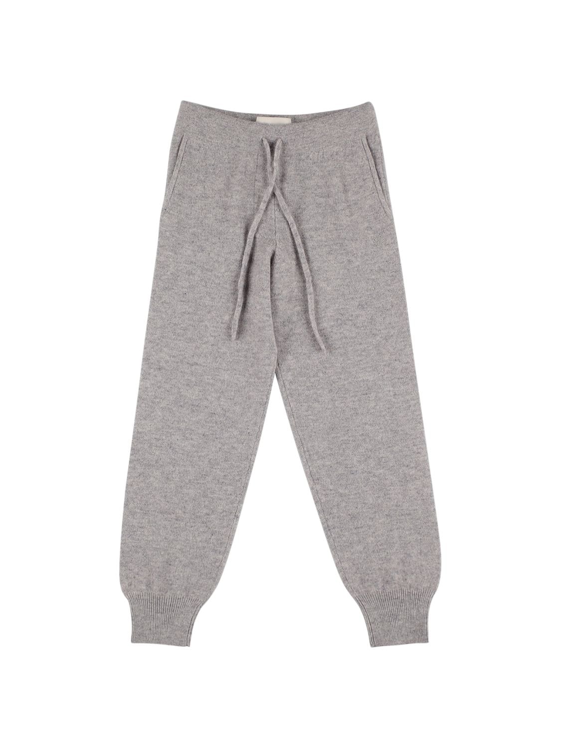 Loulou Studio Kids' Cashmere Knit Jogging Trousers In Grey