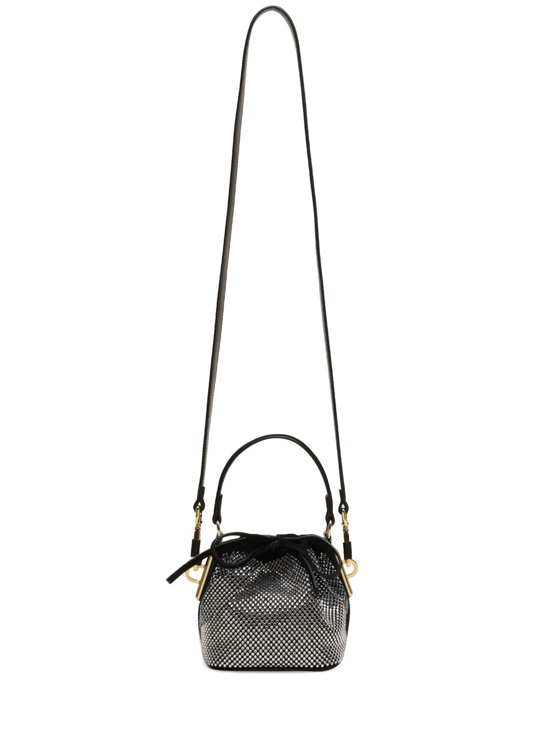 Alexandre Vauthier Mini Strass Top Handle Bag In Crystal