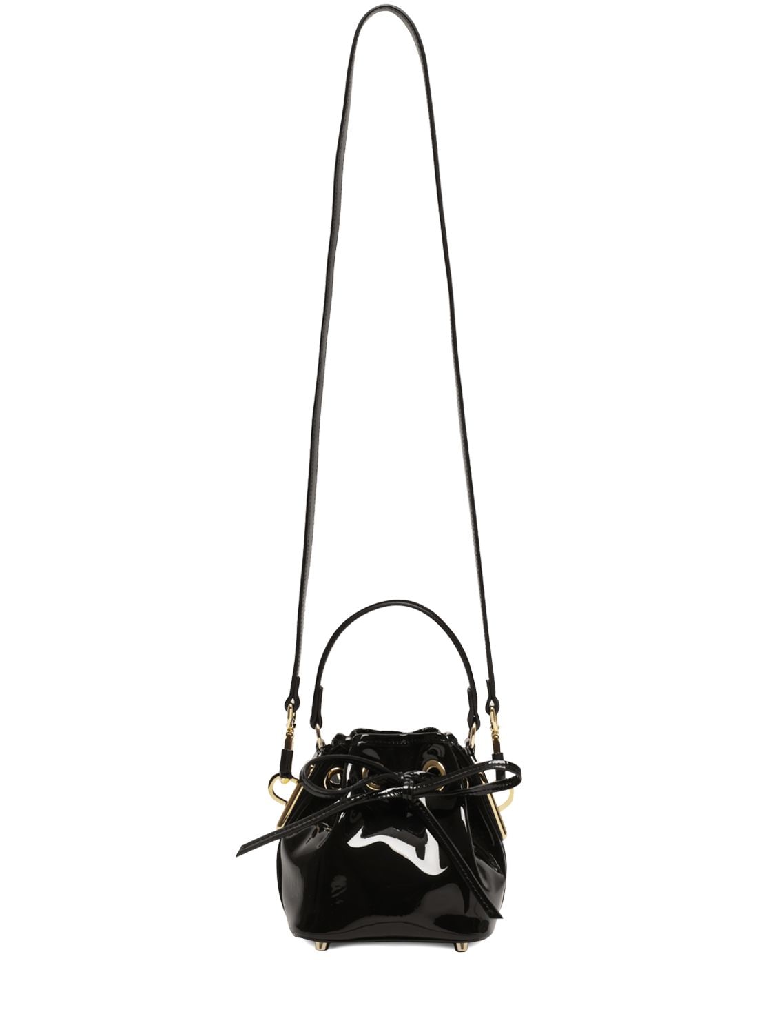 Alexandre Vauthier Mini Patent Leather Top Handle Bag In Black