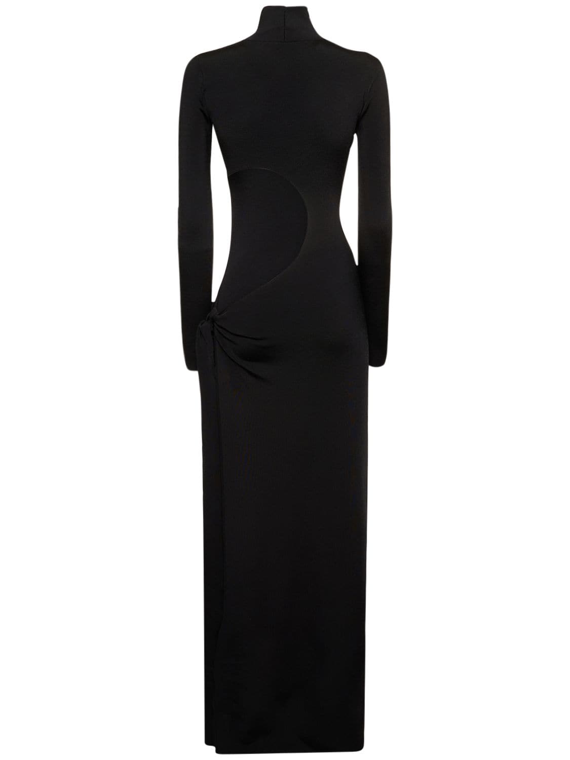Shop Galvan Twist Cindy Cutout Knit Long Dress In Black