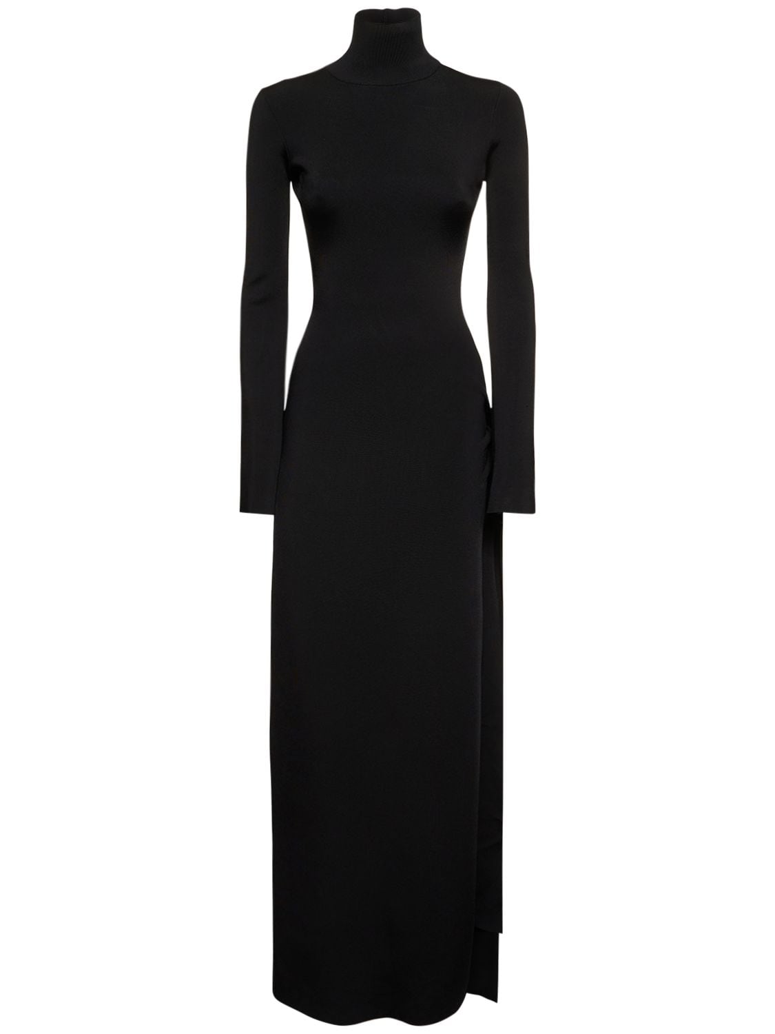 Galvan Twist Cindy Cutout Knit Long Dress In Black