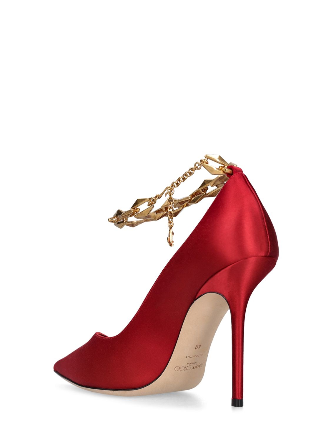 Shop Jimmy Choo Lvr Exclusive 100mm Diamond Satin Pumps In Cranberry