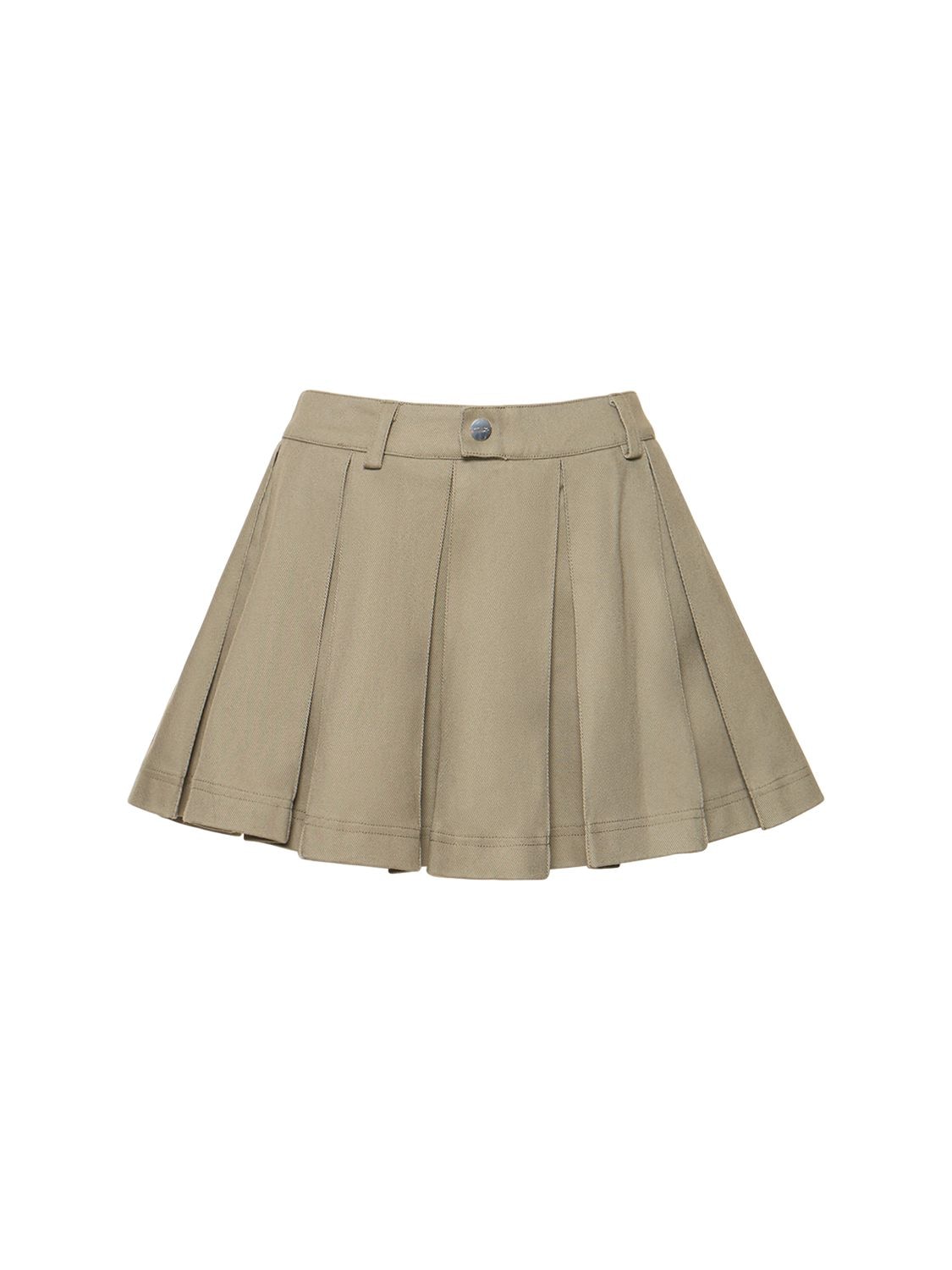 Shop Cannari Concept Simi Pleated Cotton Mini Skirt In Green