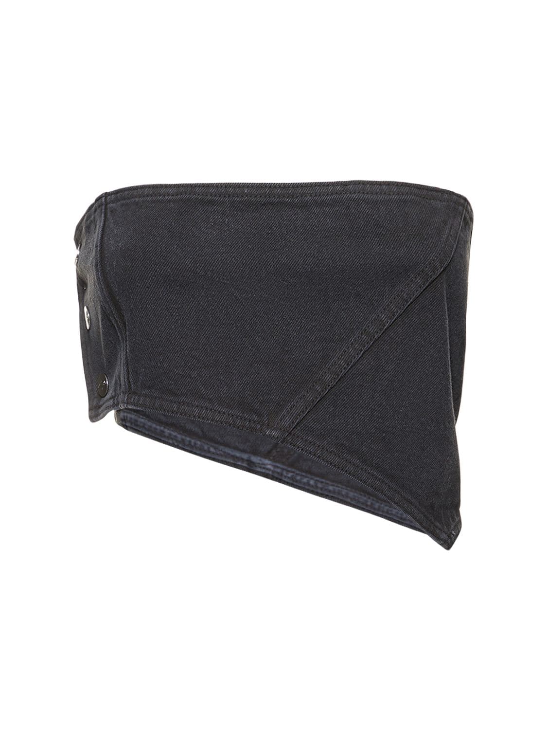 Cannari Concept Saharra Asymmetric Cotton Bandana Top In Black