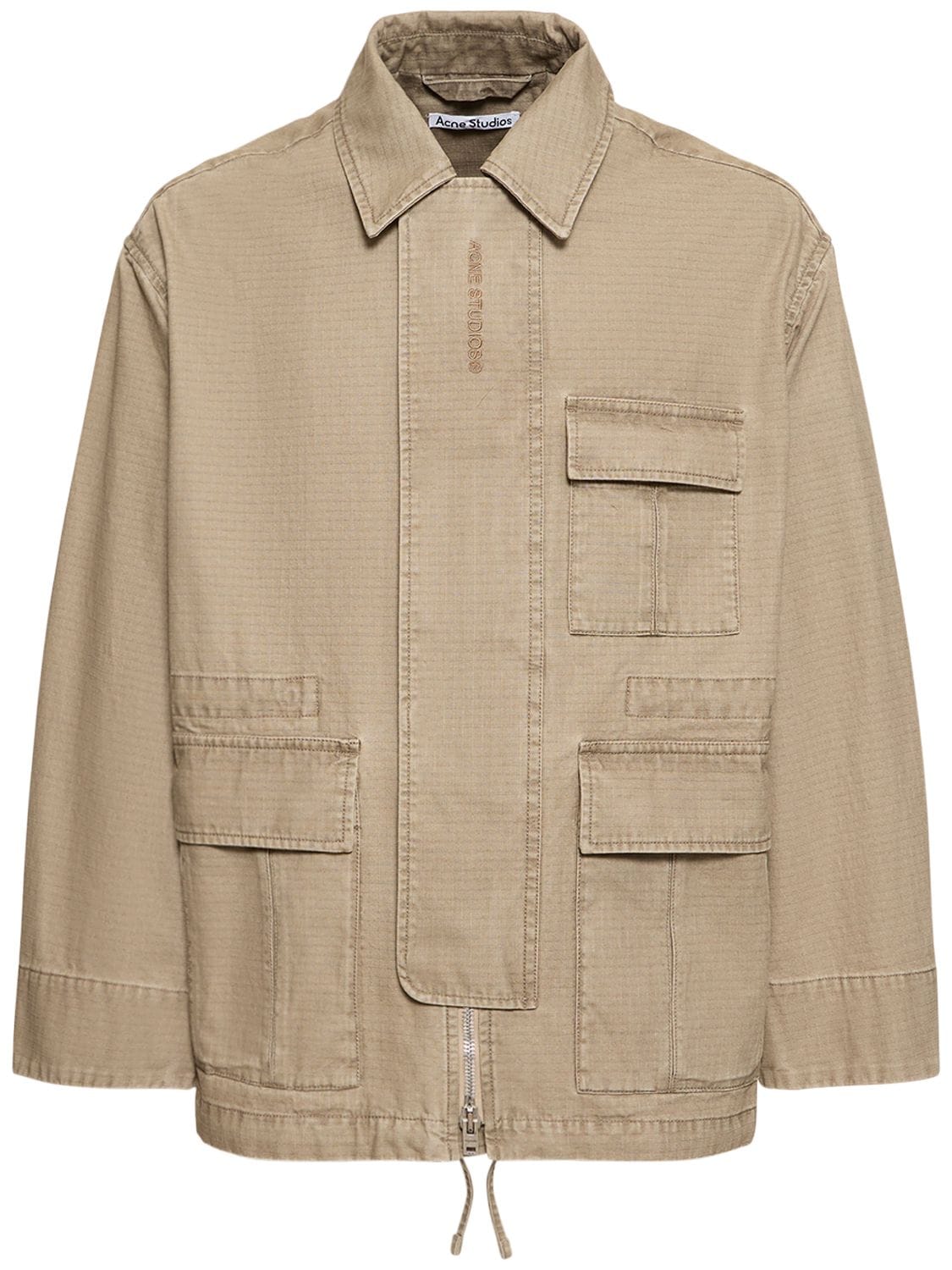 Shop Acne Studios Ostera Cotton Ripstop Jacket In Cold Beige