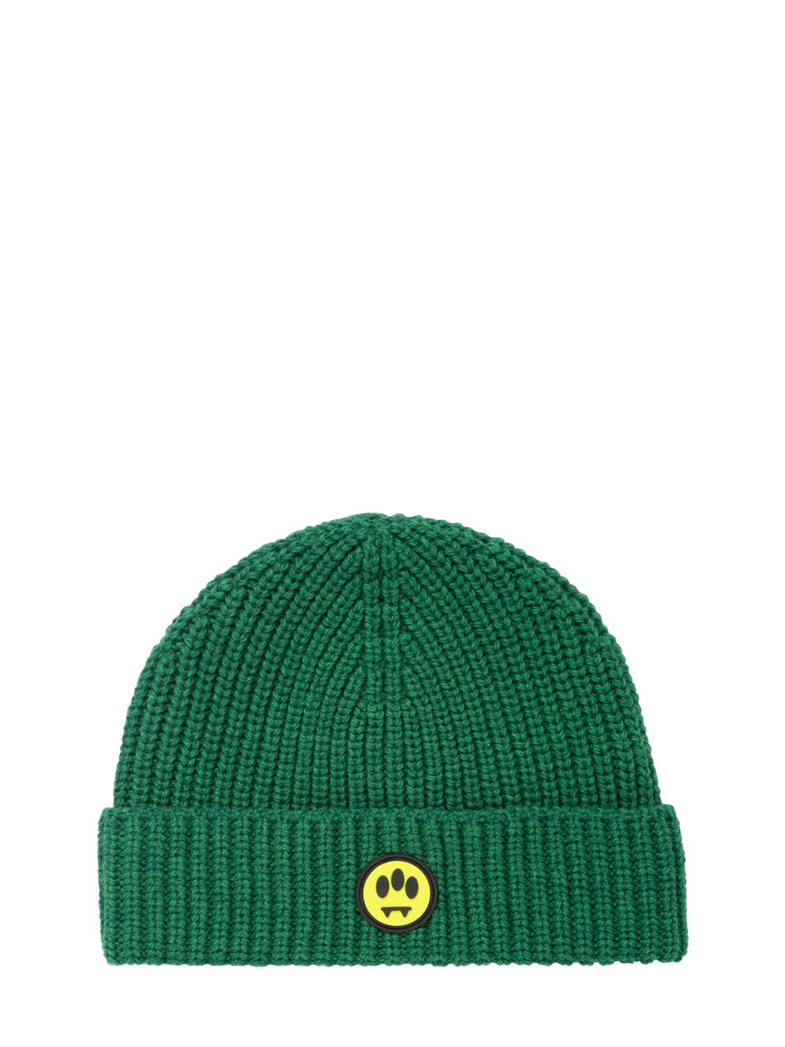Barrow Logo-appliqué Knit Beanie In Dark Green