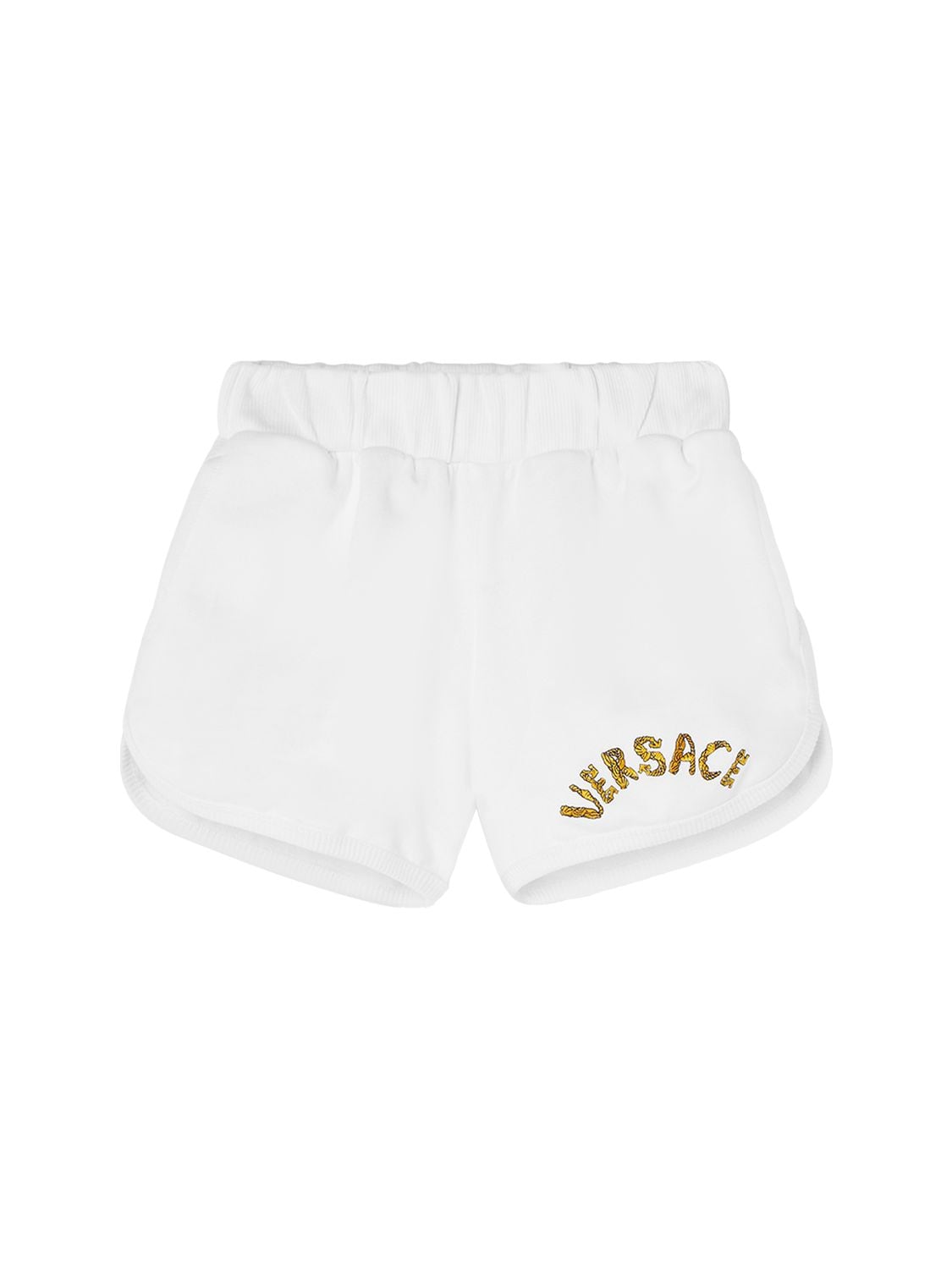 Versace Kids' Cotton Sweat Shorts W/ Logo In White
