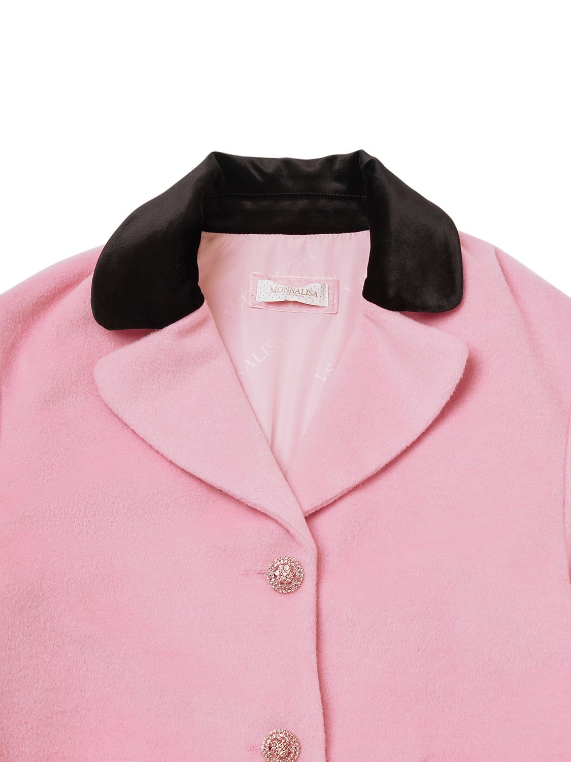 Shop Monnalisa Wool Blend Coat In Pink