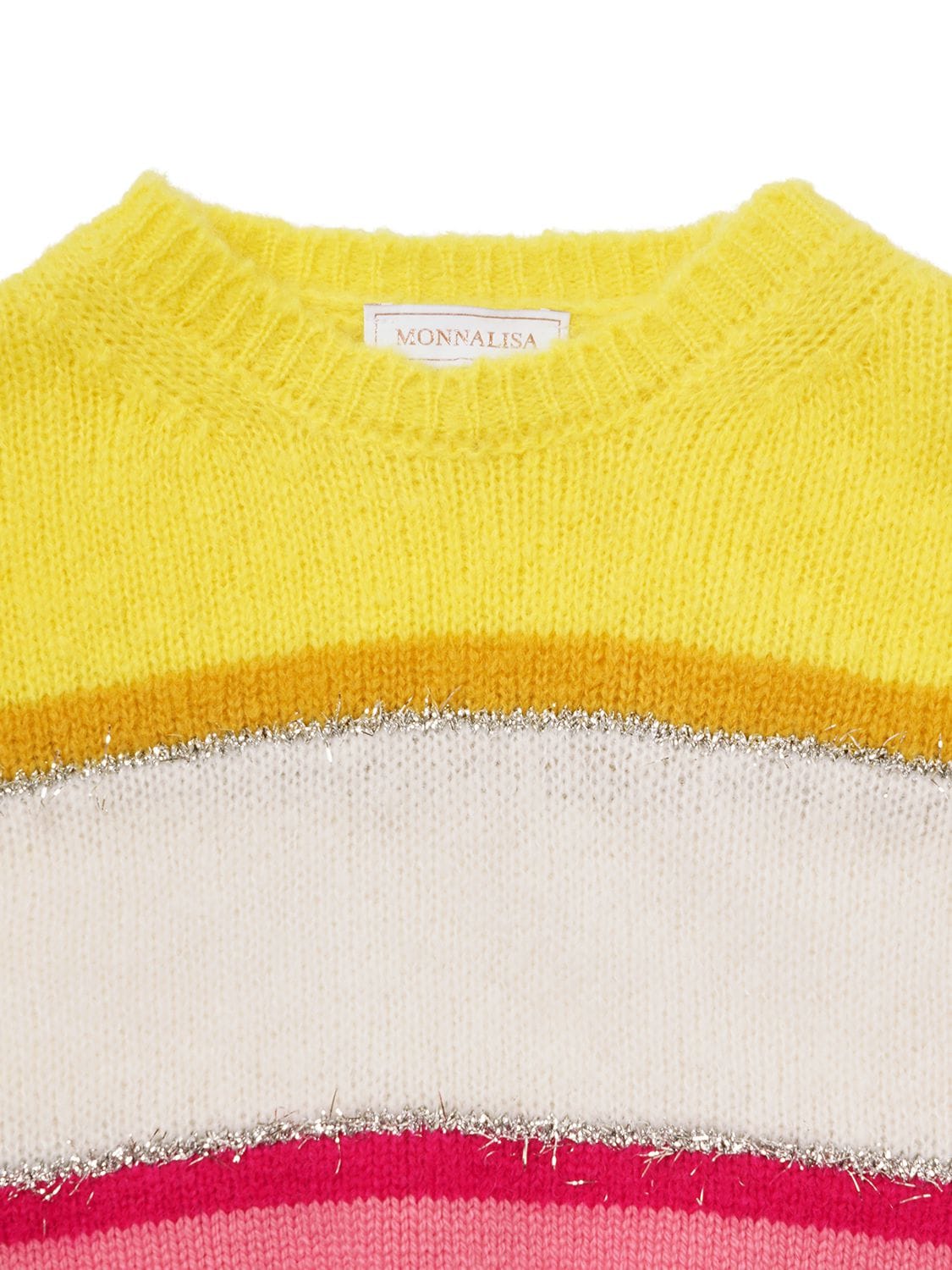Shop Monnalisa Color Block Knit Sweater In Multicolor