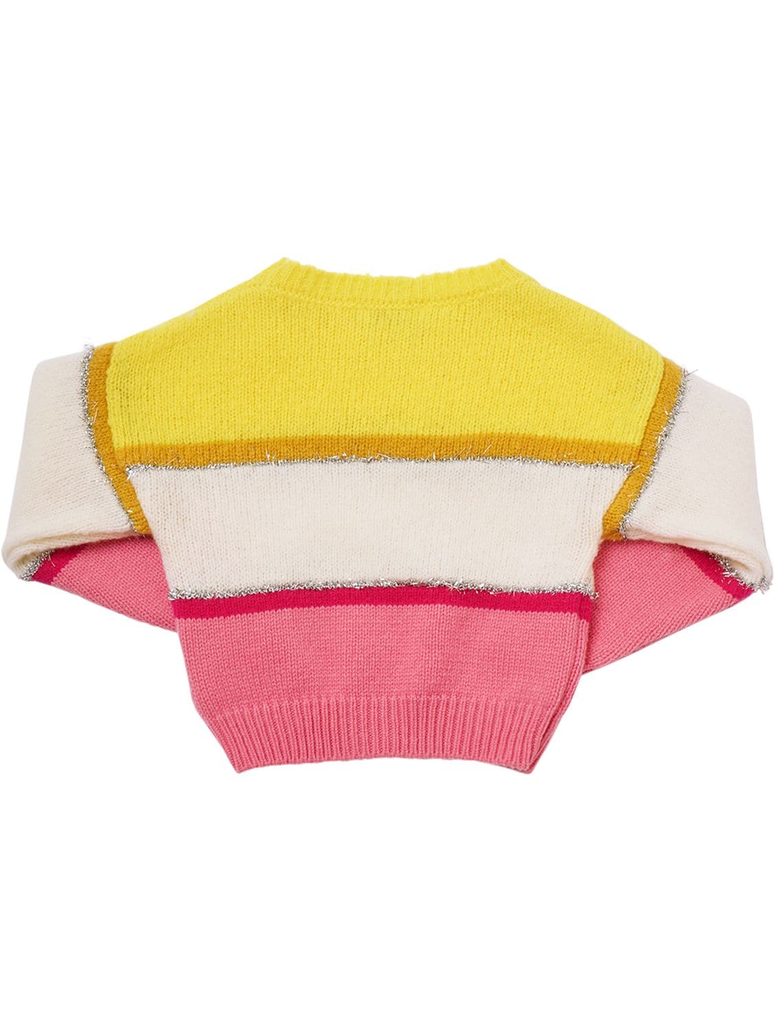 Shop Monnalisa Color Block Knit Sweater In Multicolor