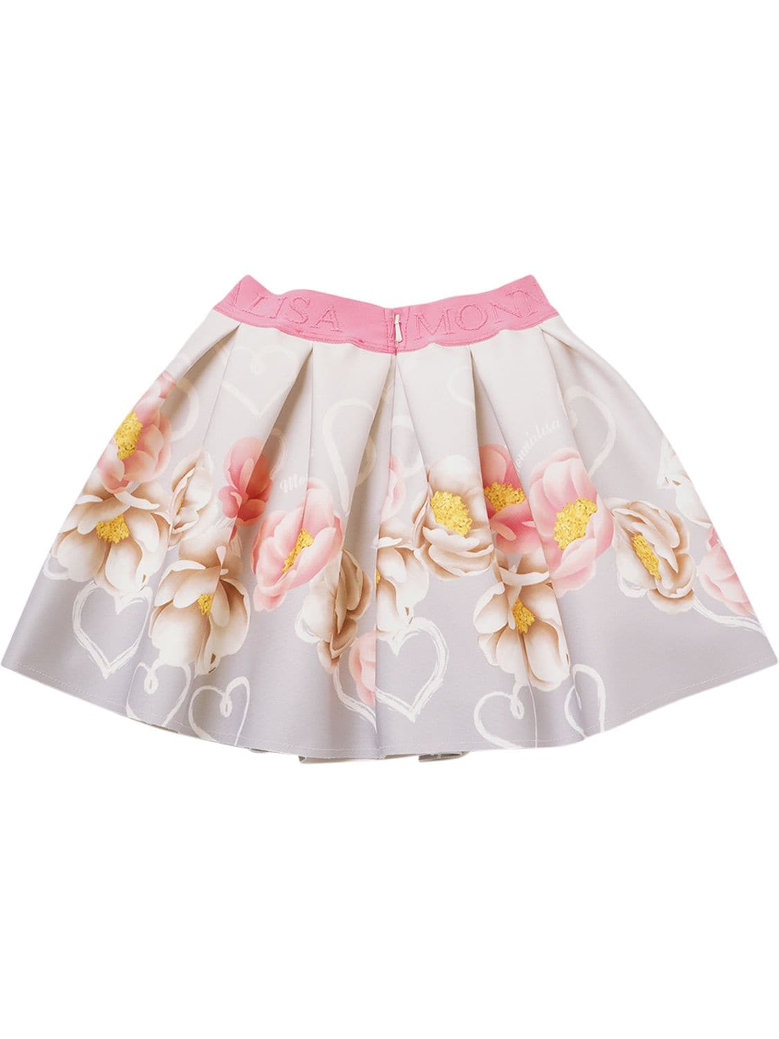 Shop Monnalisa Flower Print Neoprene Skirt In Multicolor