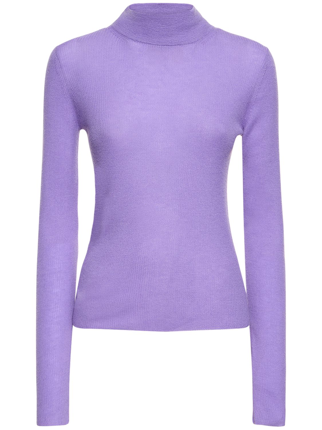 Guest In Residence Base Layer Ribbed Cashmere Sweater In Purple