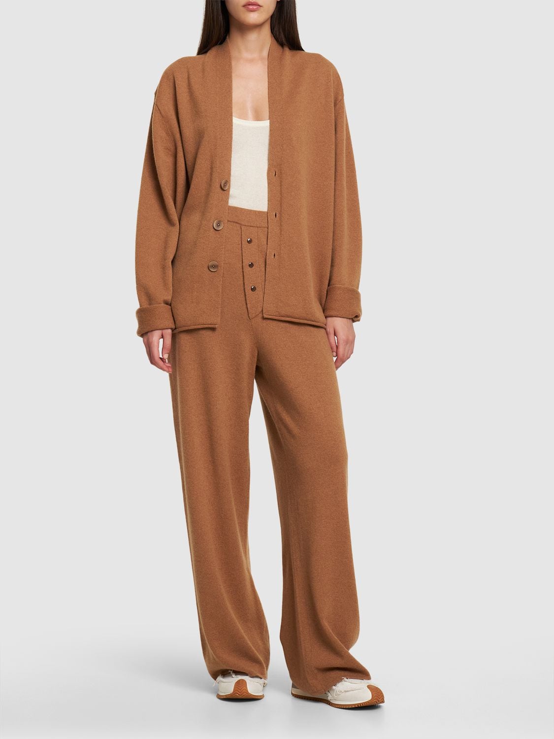 Shop Guest In Residence Everywear Cashmere Knitted Pants In Brown