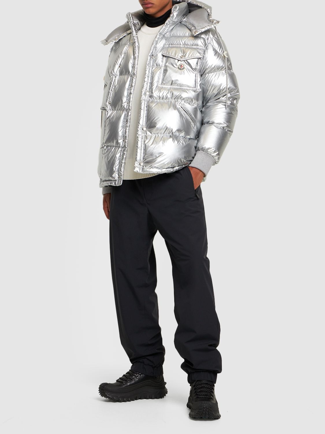 Shop Moncler Genius Lvr Exclusive Karakorum Down Jacket In Silver