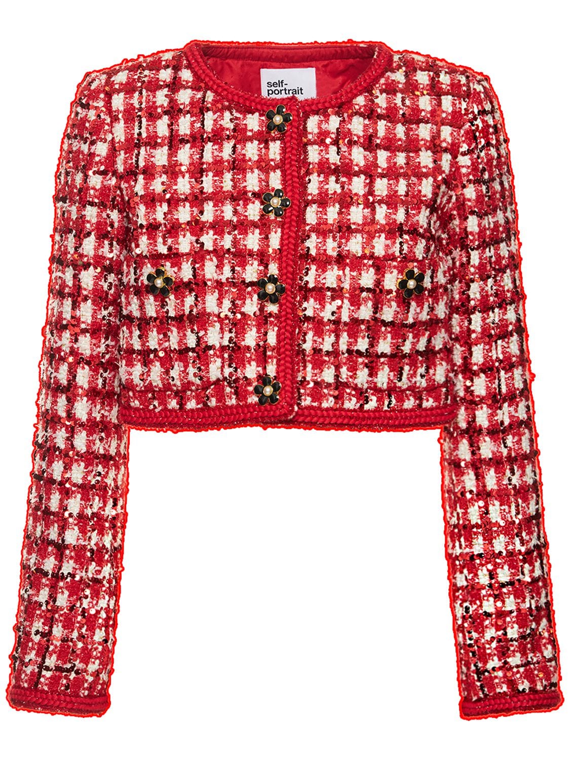 Checked Bouclé Cropped Jacket – WOMEN > CLOTHING > JACKETS