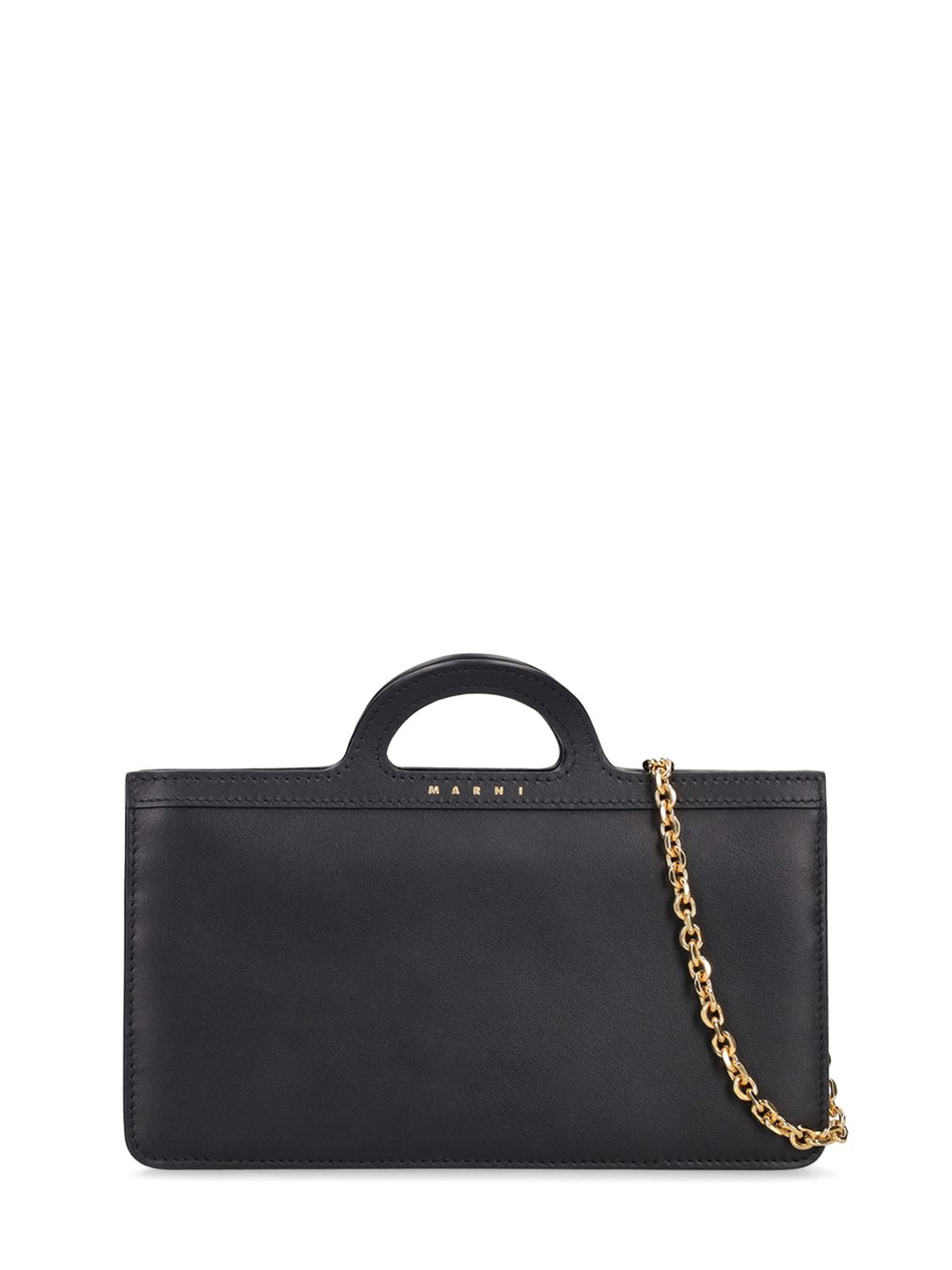 Marni Long Leather Chain Wallet In Black