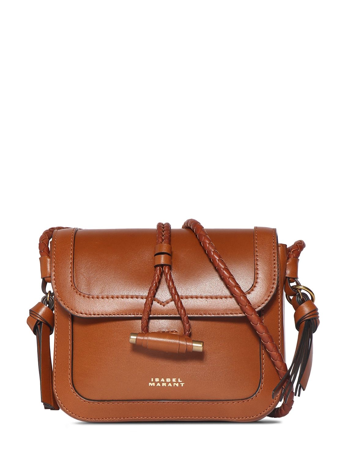 Isabel Marant Vigo Leather Flap Bag In Cognac
