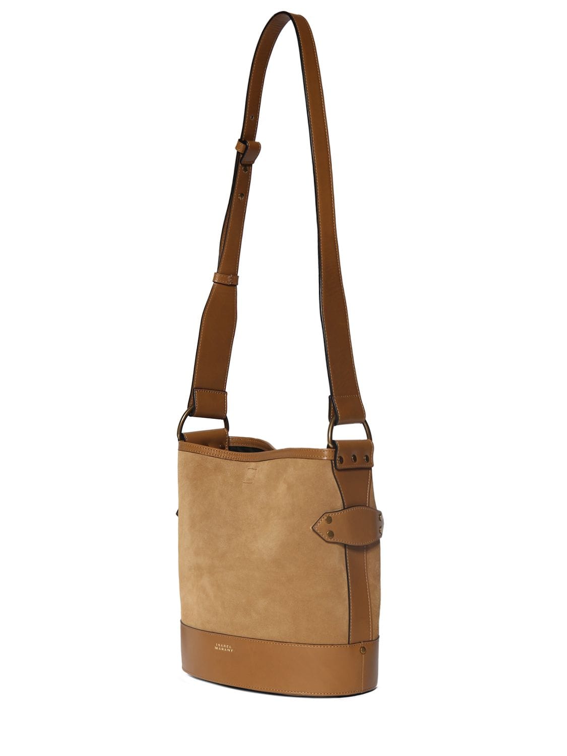 Shop Isabel Marant Samara Leather Shoulder Bag In Camel