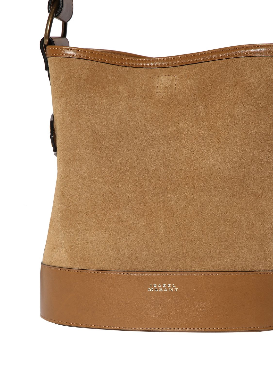 Shop Isabel Marant Samara Leather Shoulder Bag In Camel
