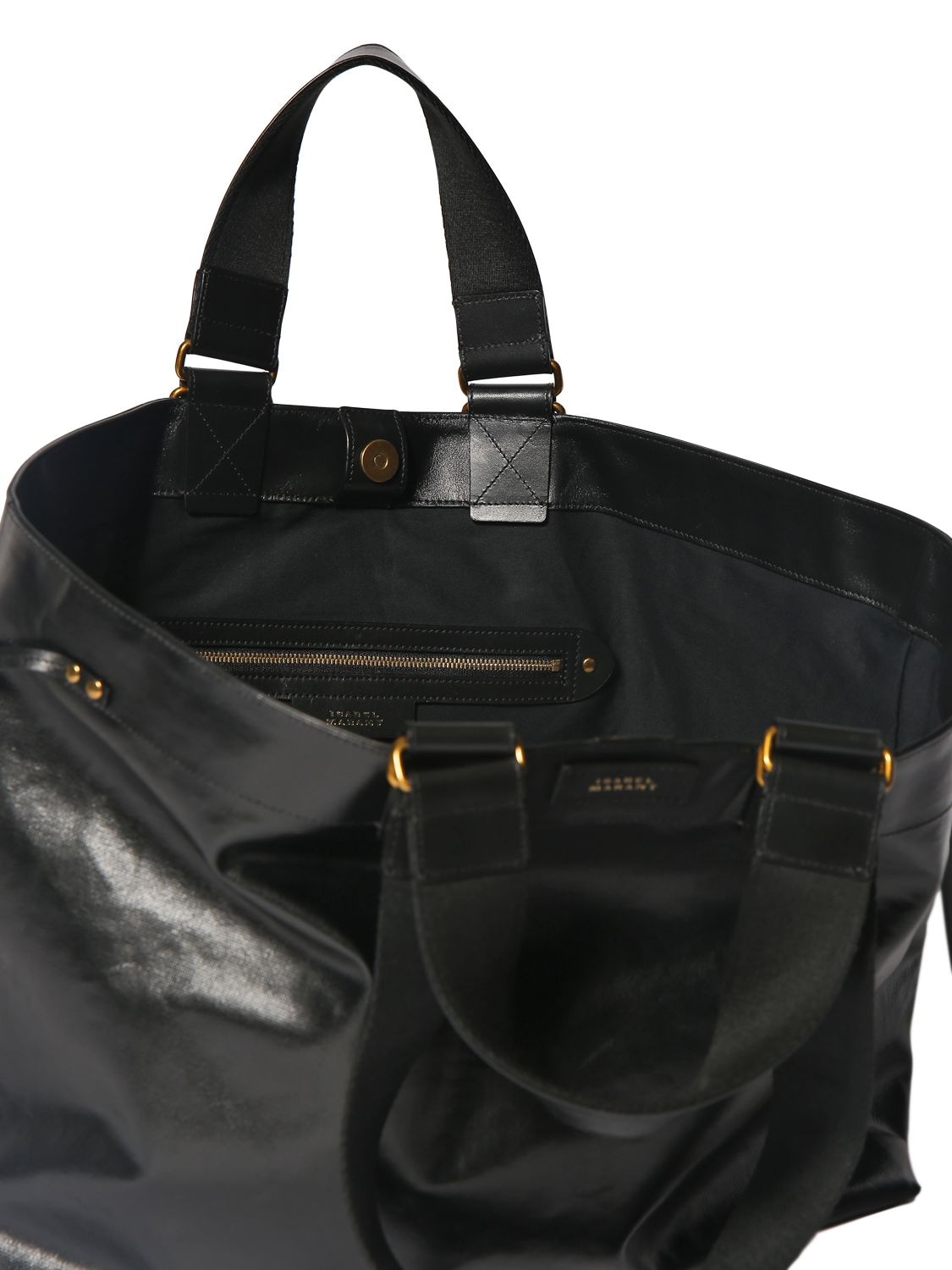 Shop Isabel Marant Wardy Leather Tote Bag In Black