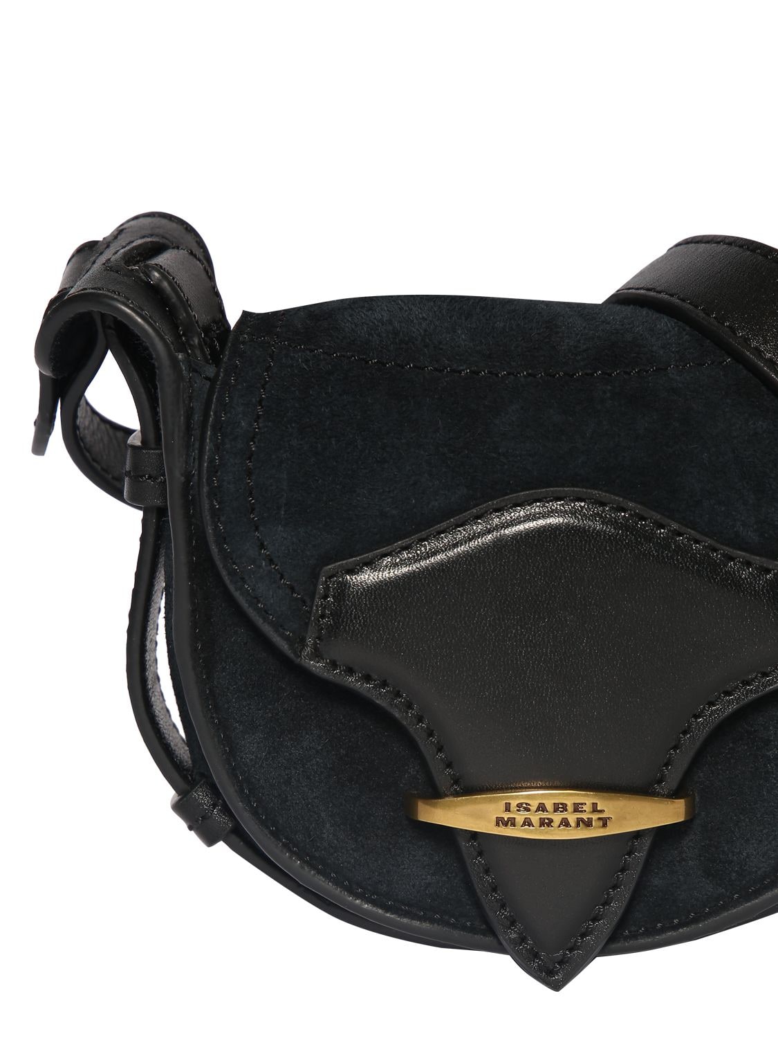Shop Isabel Marant Mini Botsy Suede Shoulder Bag In Black