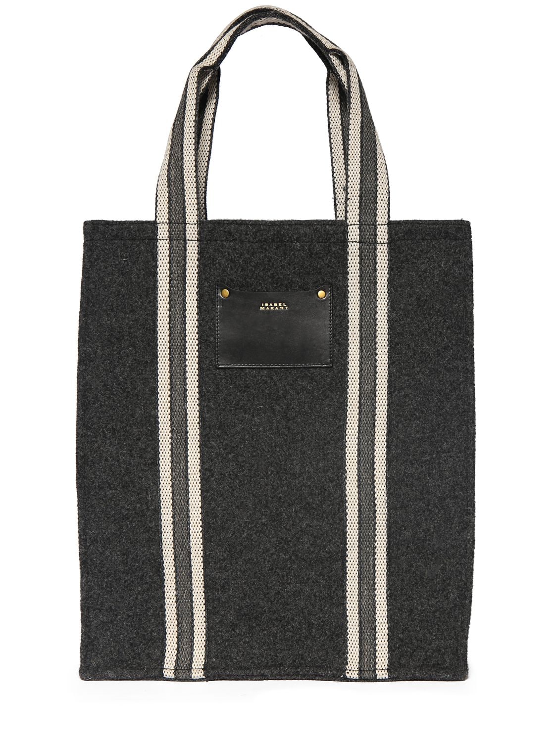 Isabel Marant Small Puebla Wool Tote Bag In Dark Grey