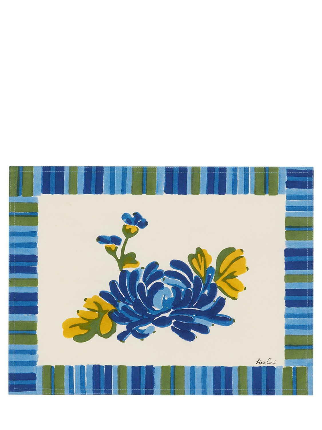 Lisa Corti Set Of 2 Vienna Placemats In Blue