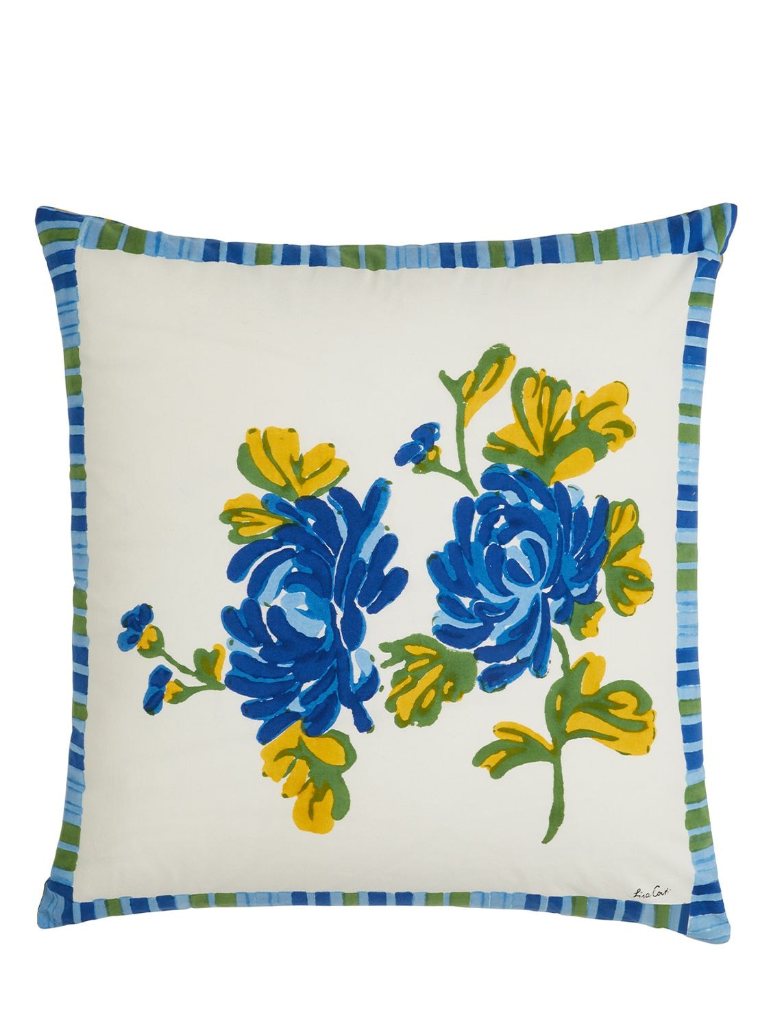 Shop Lisa Corti Vienna Cushion In Blue