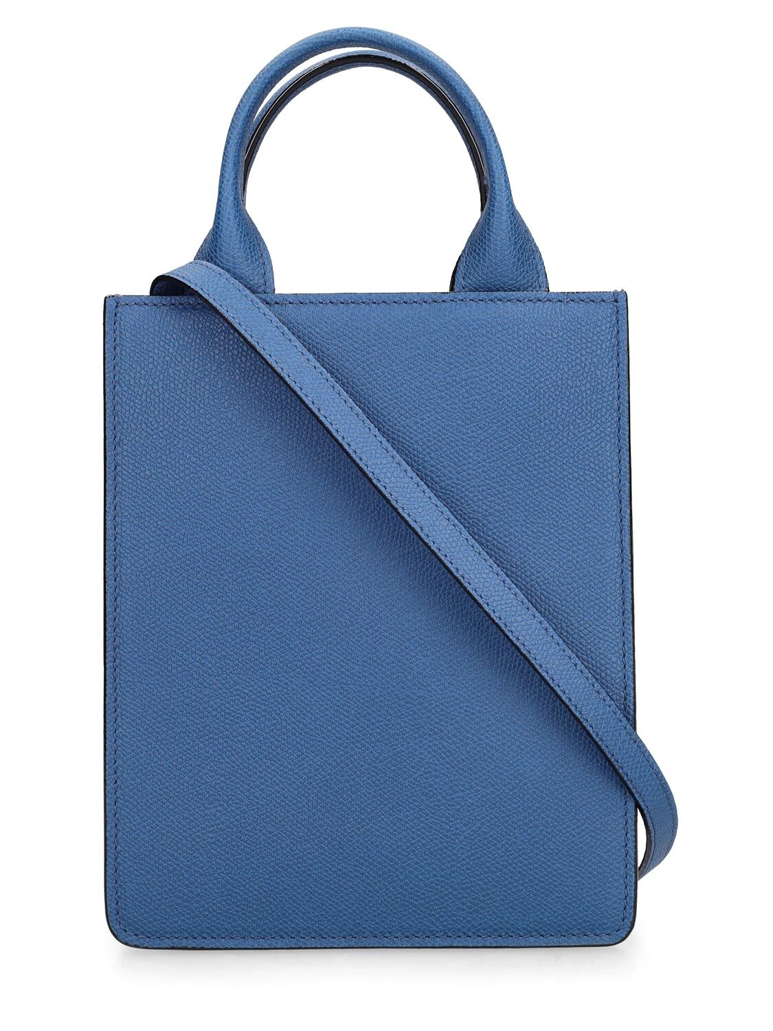 Shop Valextra Mini Boxy Shopping Top Handle Bag In Denim