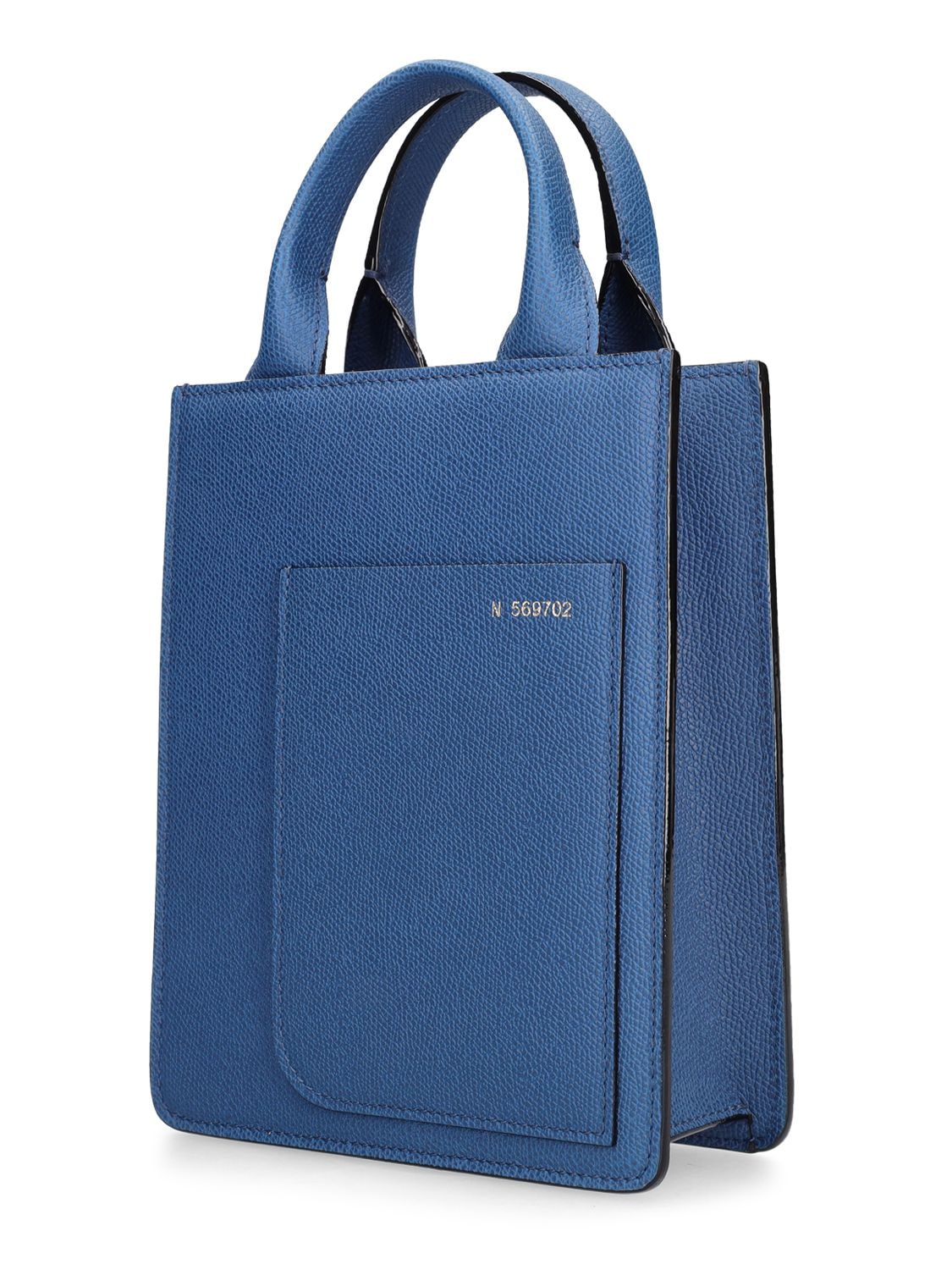 Shop Valextra Mini Boxy Shopping Top Handle Bag In Denim