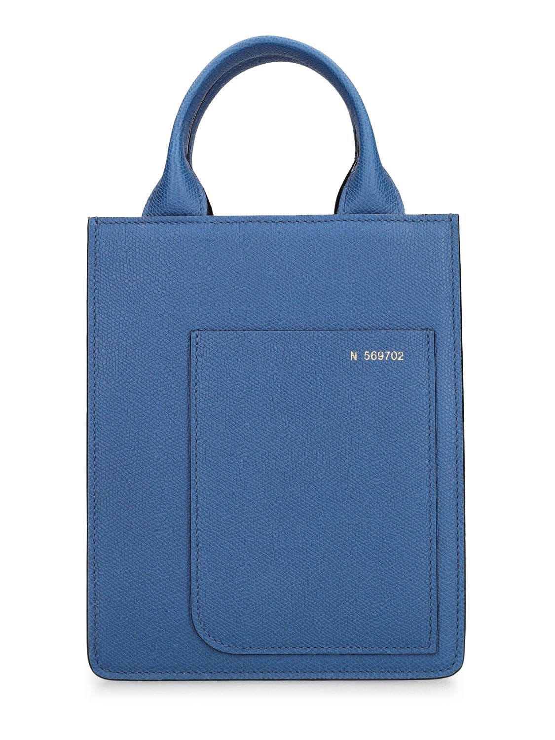 Valextra Mini Boxy Shopping Top Handle Bag In Denim