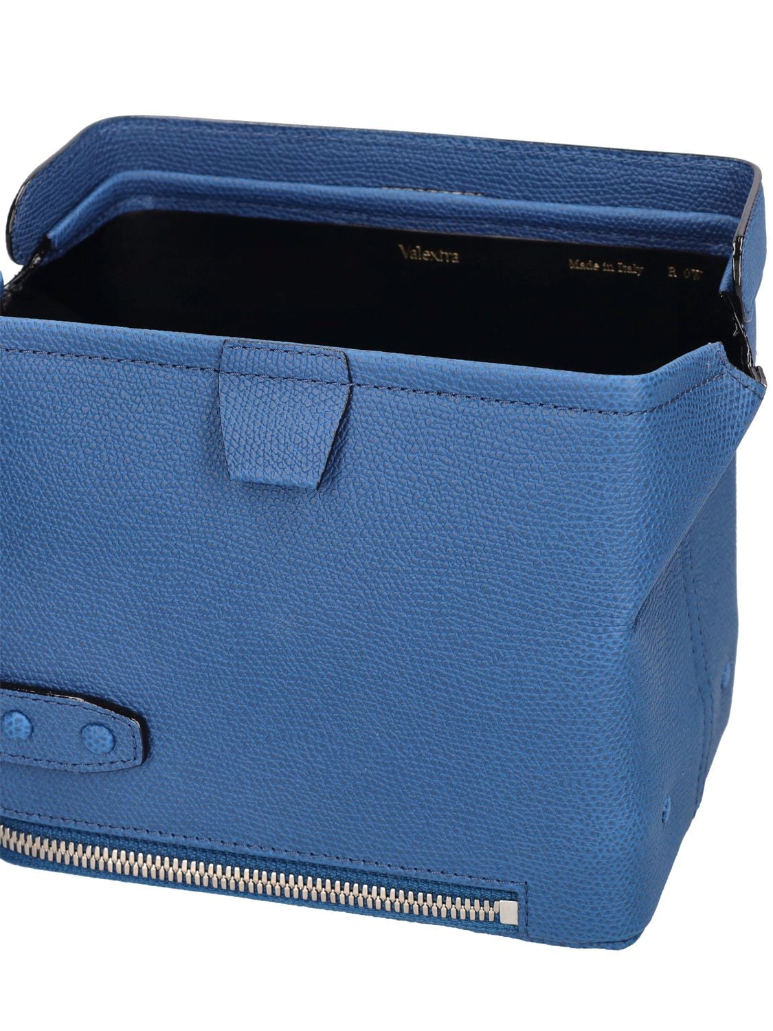 Shop Valextra Tric Trac Leather Top Handle Bag In Denim