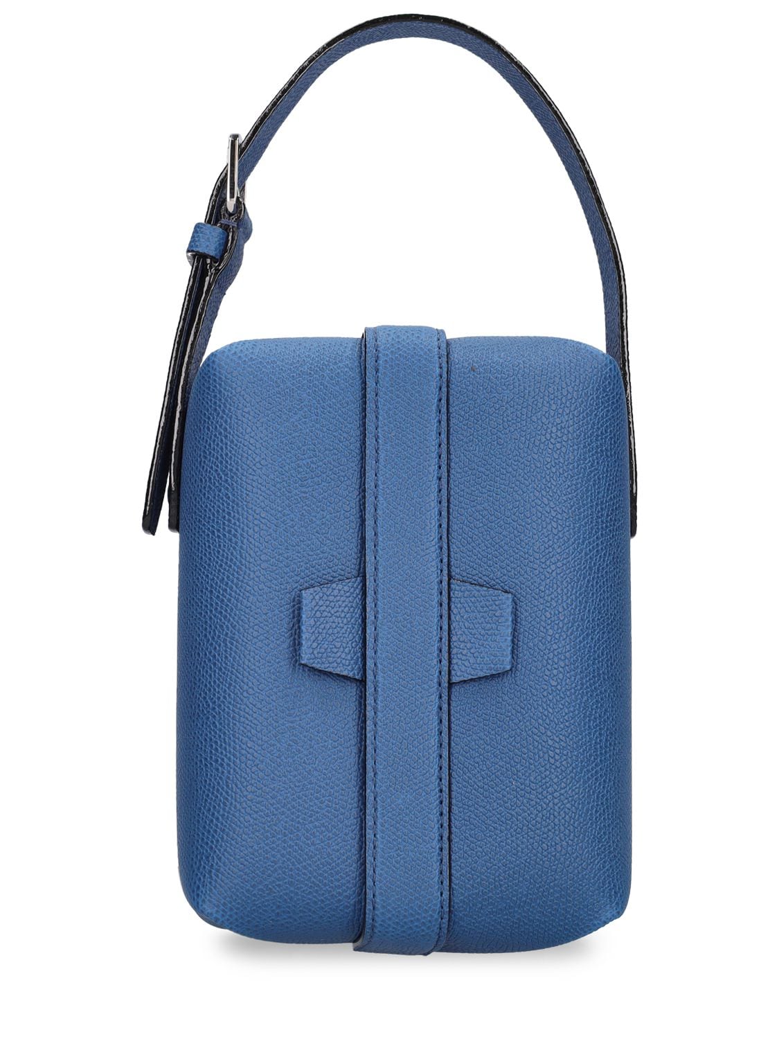 Valextra Tric Trac Leather Top Handle Bag In Denim