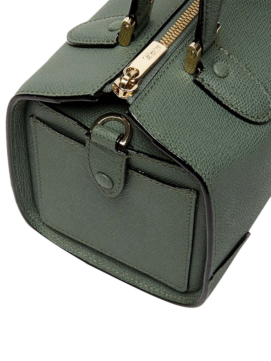 Shop Valextra Mini Babila Top Handle Bag In Muschio