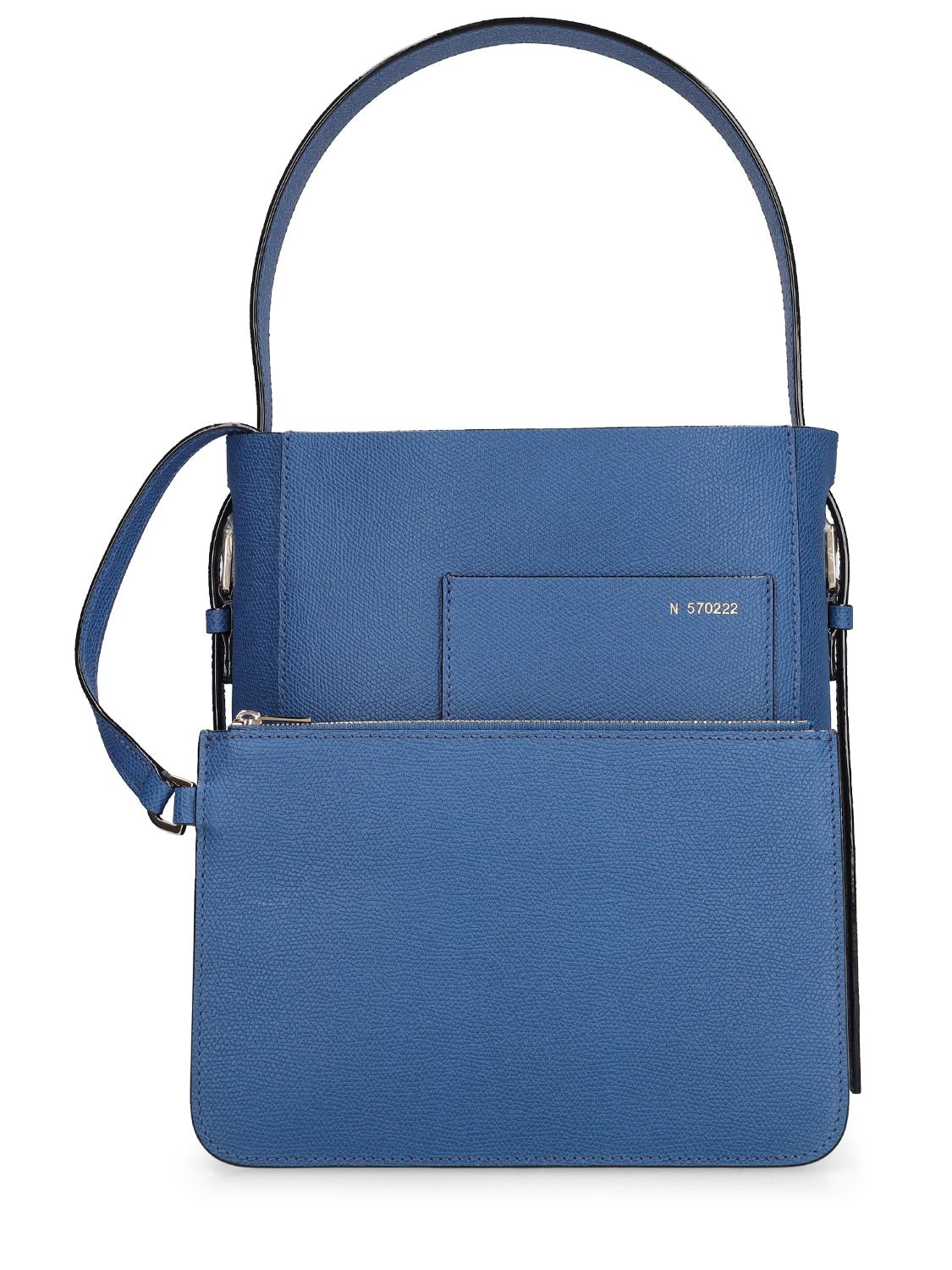 Shop Valextra Small Bucket Soft Grain Leather Tote Bag In Denim