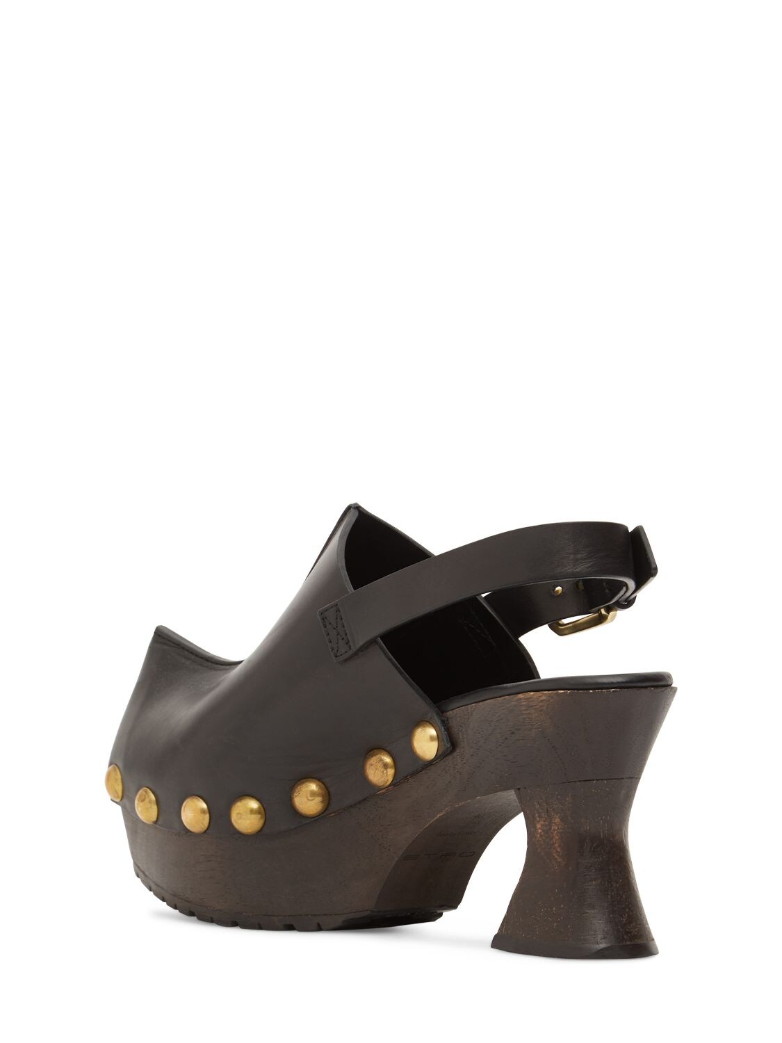 Shop Etro 90mm Leather Clogs In Black